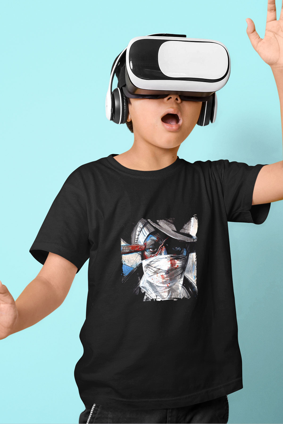 Mos Def Baskılı Unisex Siyah Çocuk Tişört