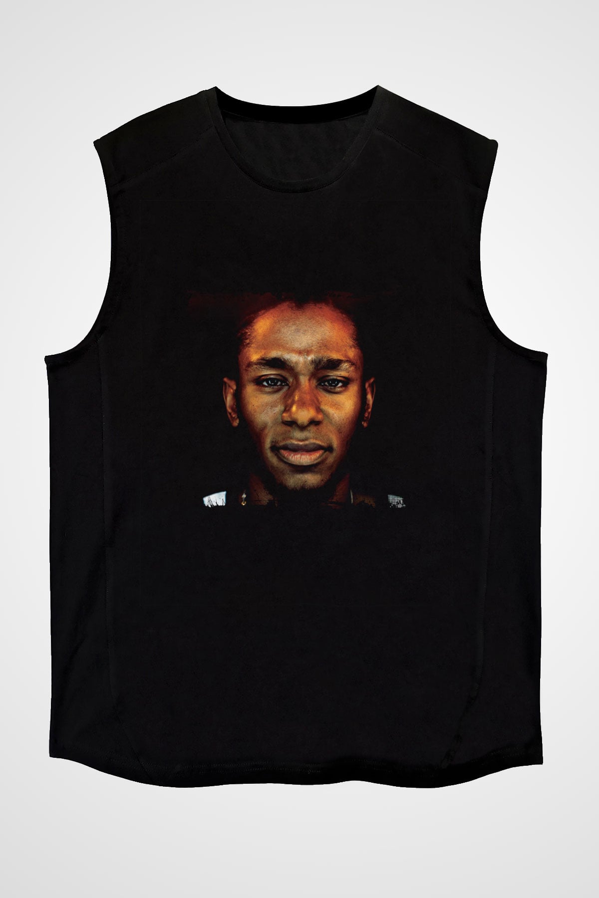 Mos Def Baskılı Unisex Siyah Kolsuz Tişört