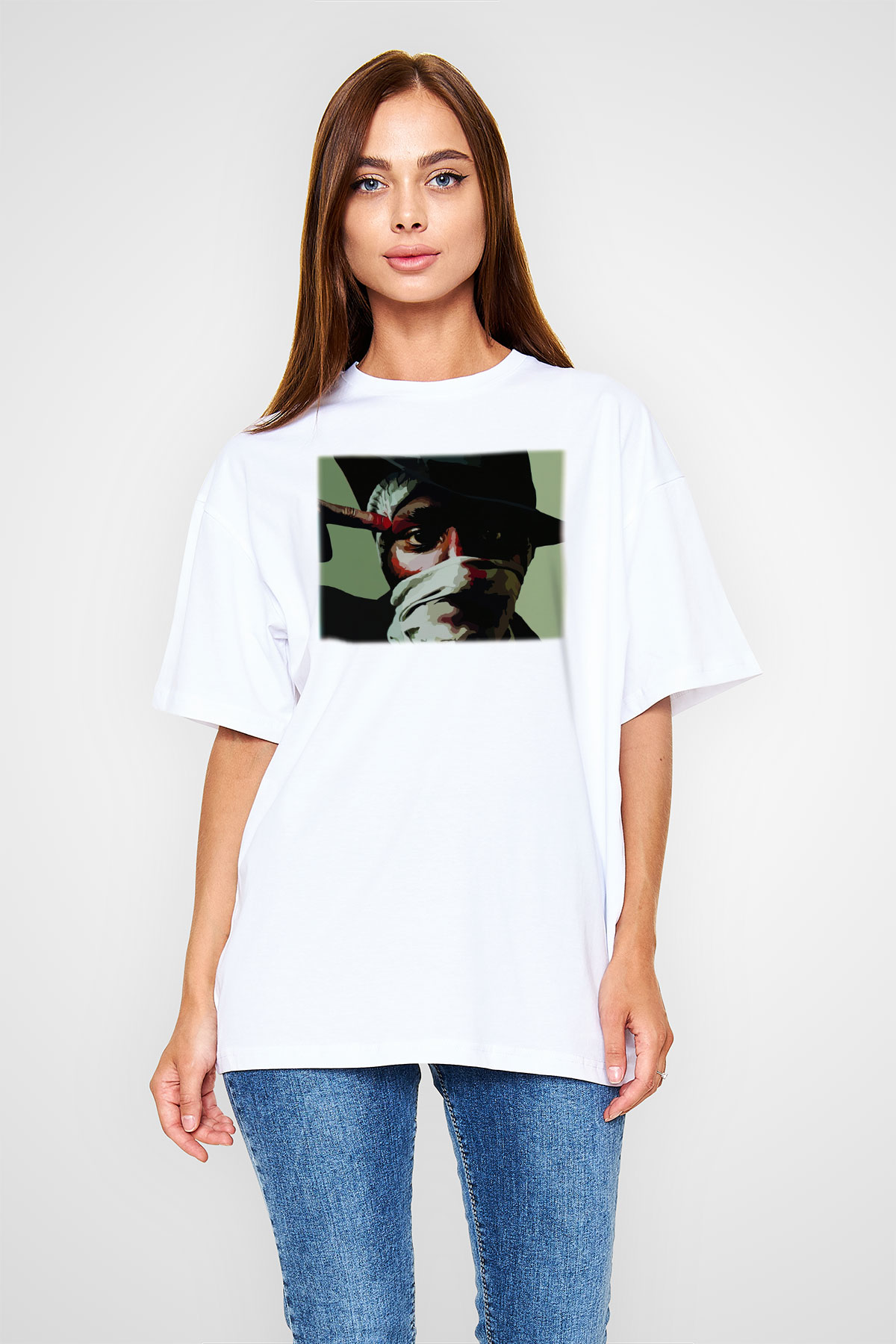 Mos Def Beyaz Unisex Oversize Tişört T-Shirt