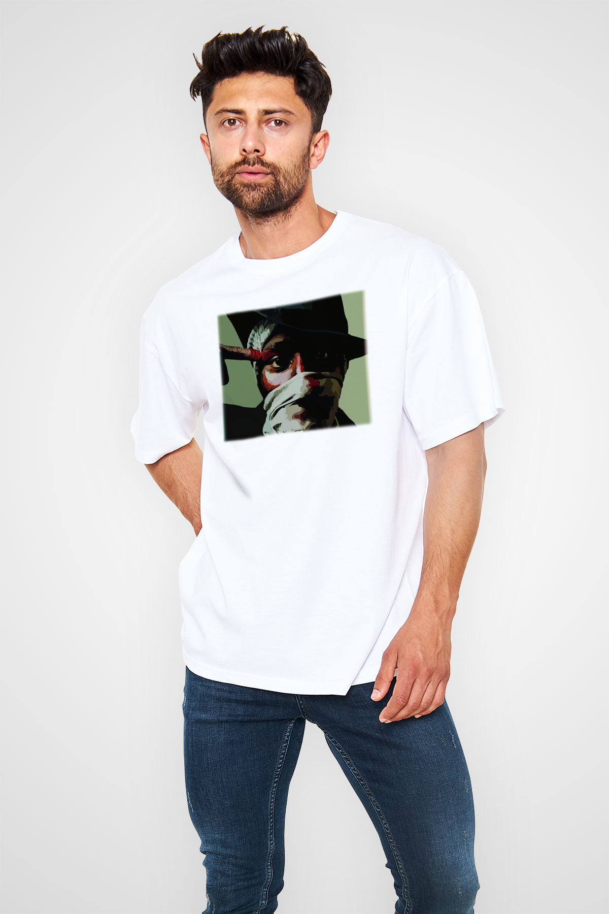 Mos Def Beyaz Unisex Oversize Tişört T-Shirt