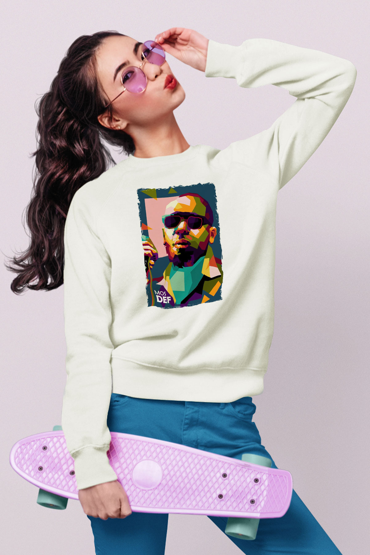 Mos Def Beyaz Unisex Sweatshirt