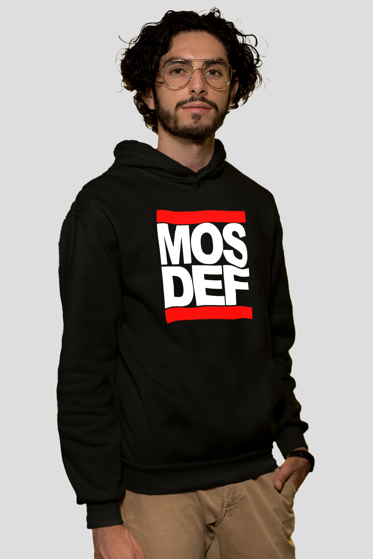 Mos Def Siyah Unisex Kapüşonlu Sweatshirt