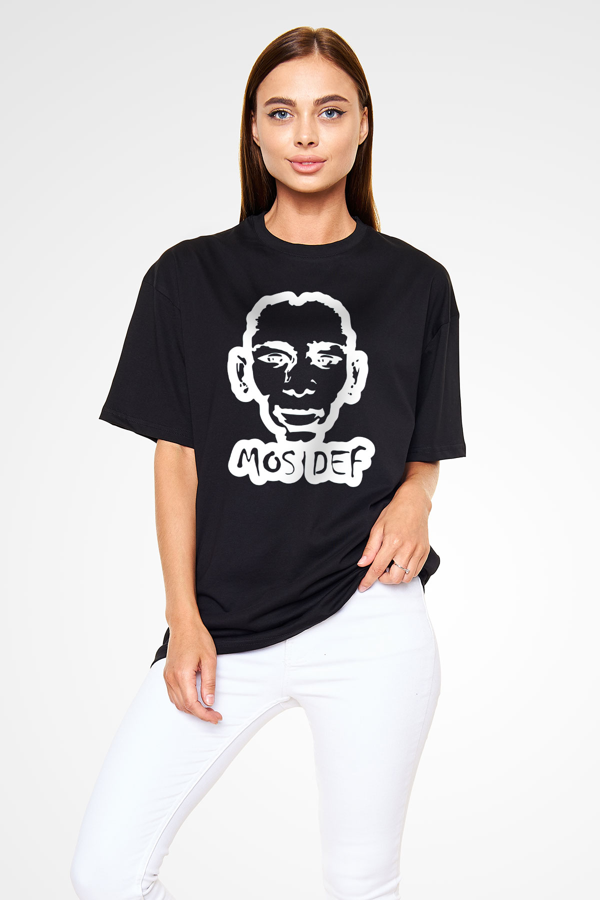 Mos Def Siyah Oversize Tişört Oversize T-shirt - TişörtFabrikası