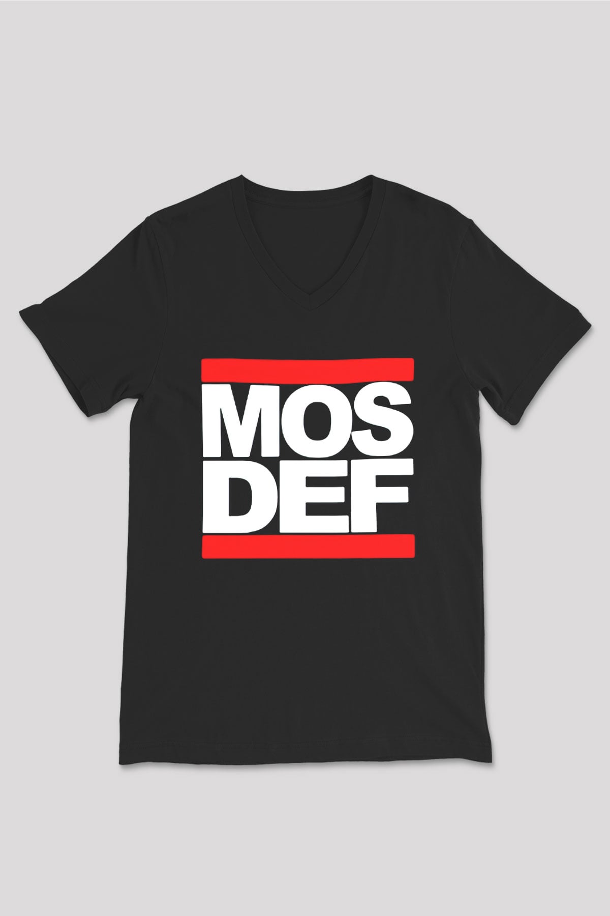 Mos Def Siyah Unisex V Yaka Tişört