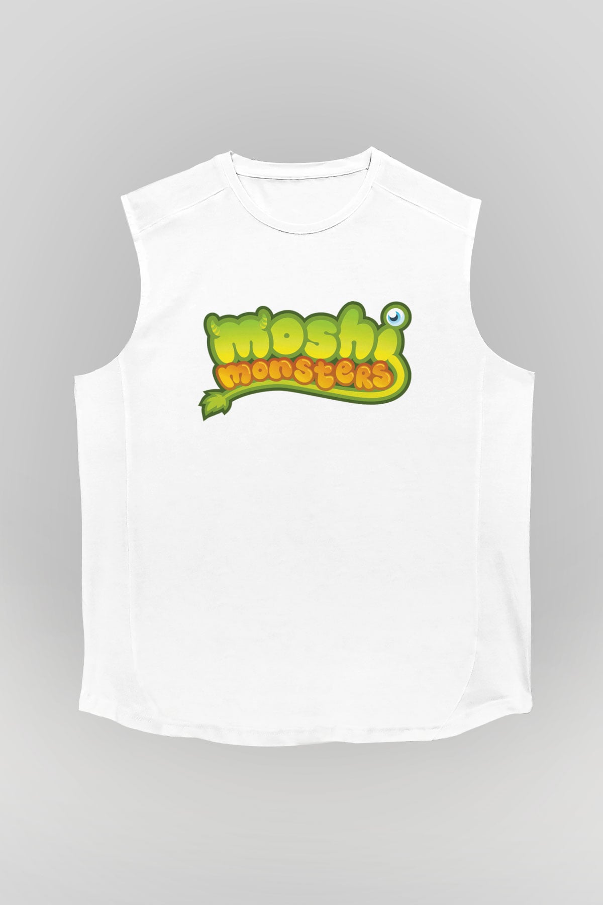 Moshi Monsters Beyaz Unisex Kolsuz Tişört