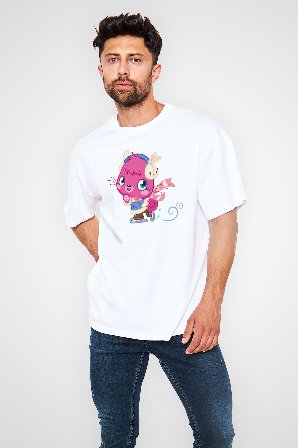 Moshi Monsters Beyaz Oversize Tişört Oversize T-shirt