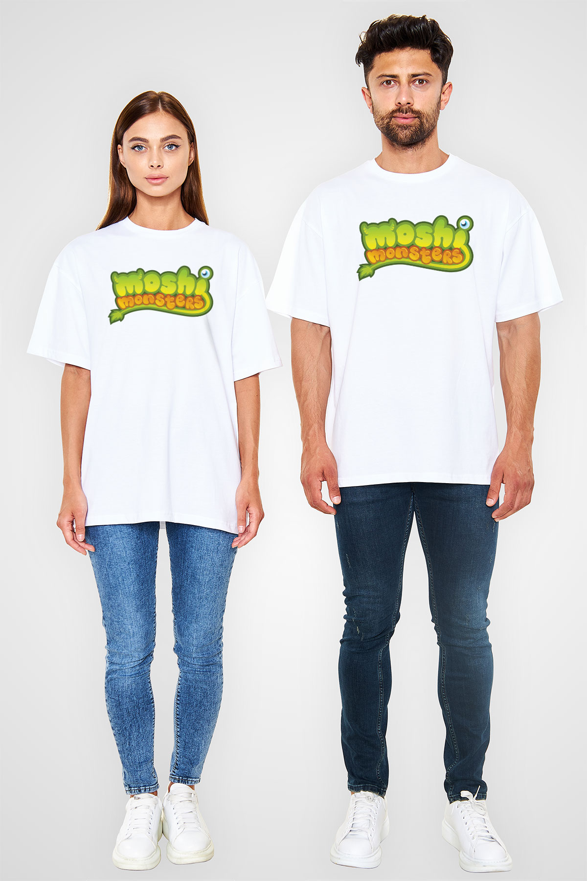 Moshi Monsters Beyaz Oversize Tişört Oversize T-shirt