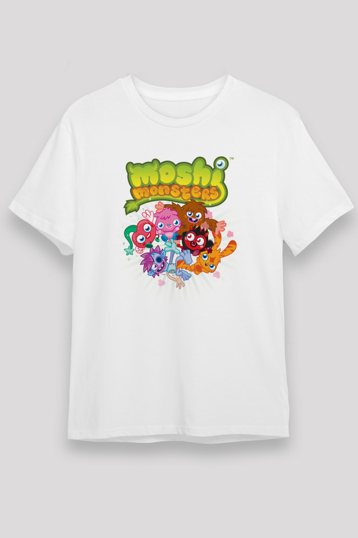 Moshi Monsters Beyaz Unisex Tişört T-Shirt