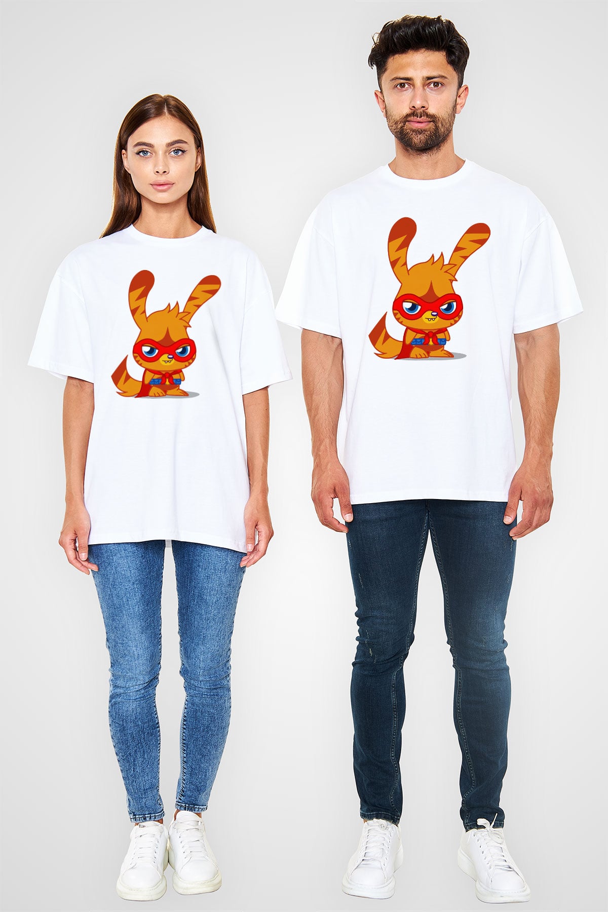 Moshi Monsters Beyaz Oversize Tişört Oversize T-shirt