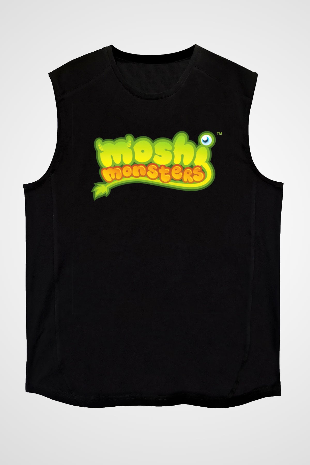 Moshi Monsters Siyah Unisex Kolsuz Tişört