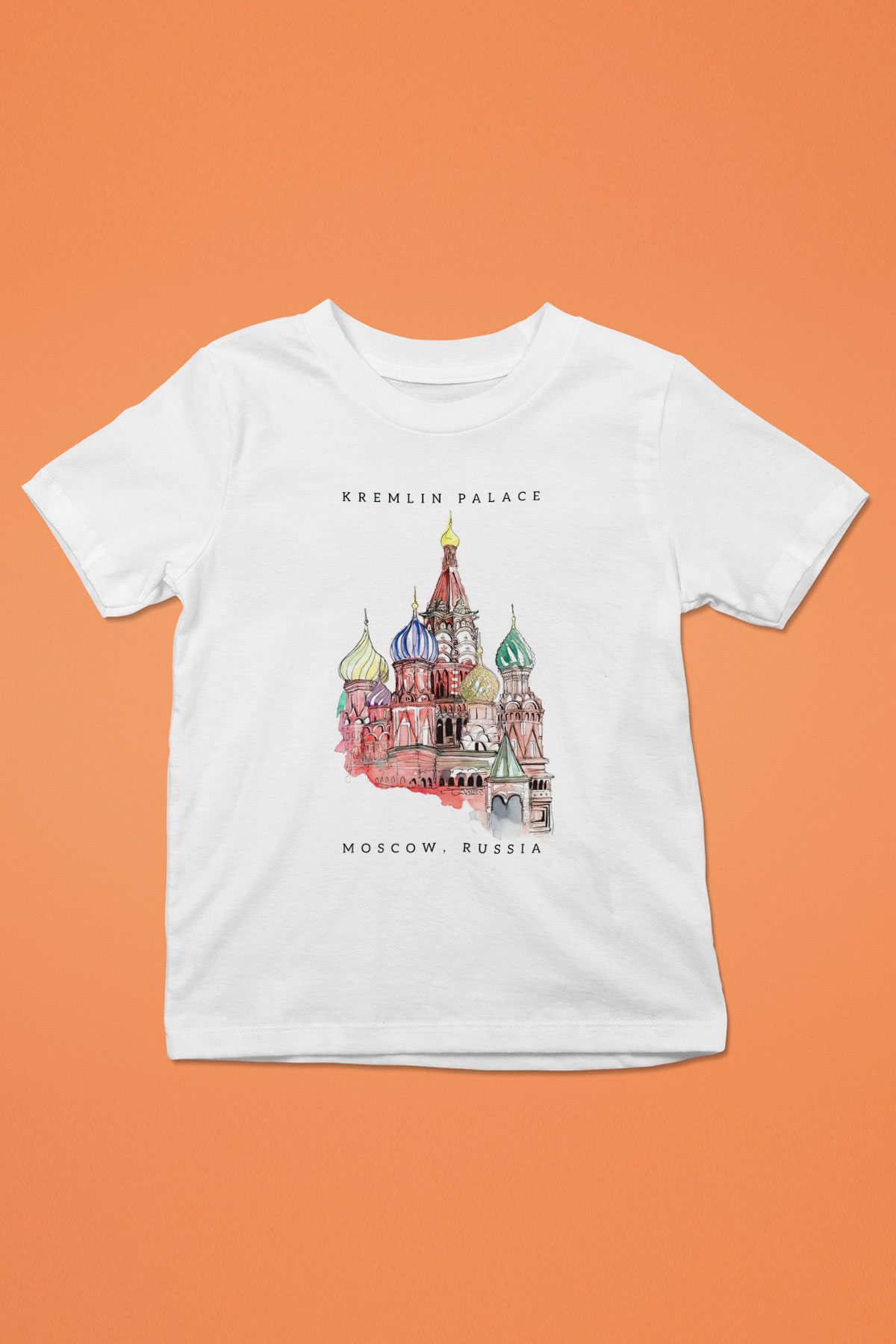 Moskova Kremlini Beyaz Unisex Çocuk Tişört