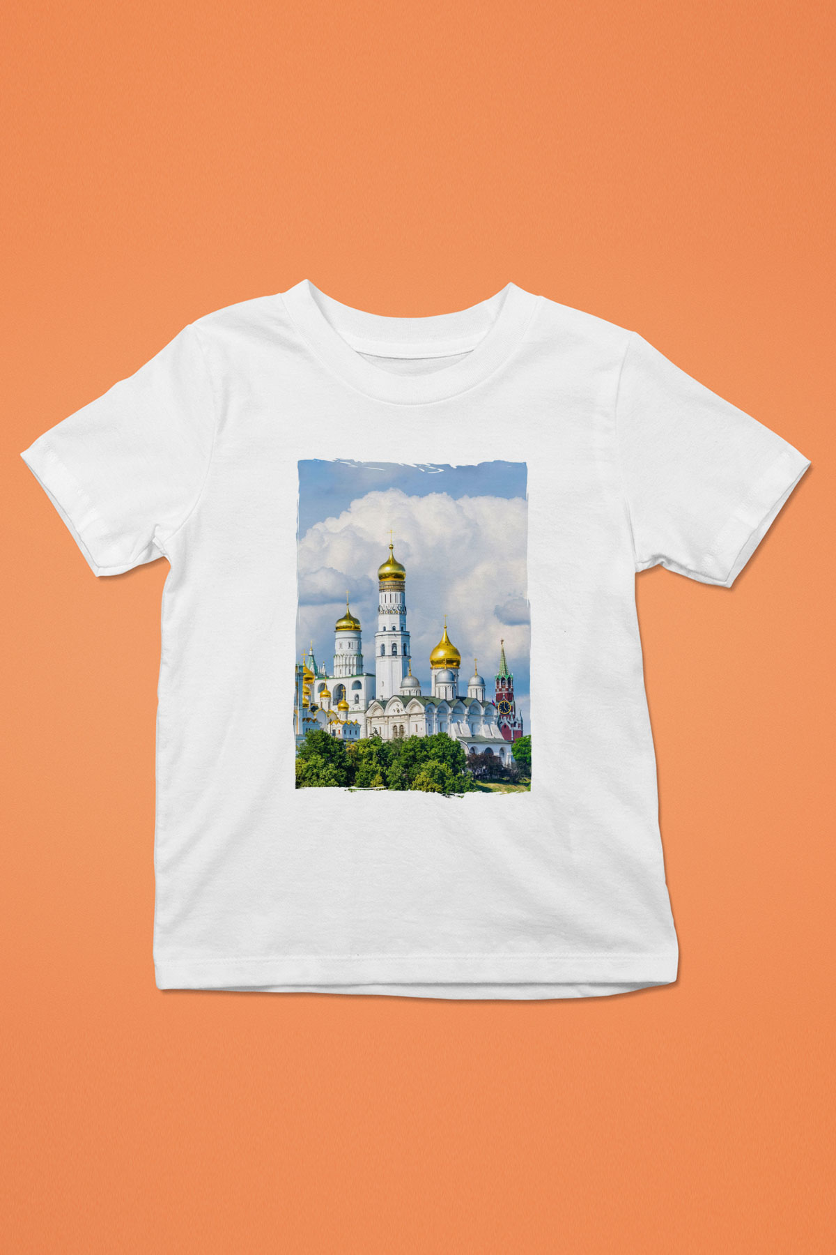 Moskova Kremlini Beyaz Unisex Çocuk Tişört