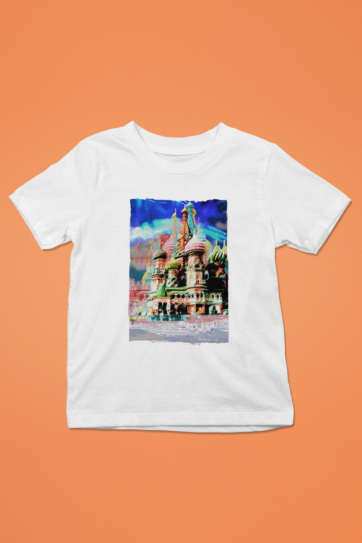 Moskova Kremlini Beyaz Unisex Çocuk Tişört