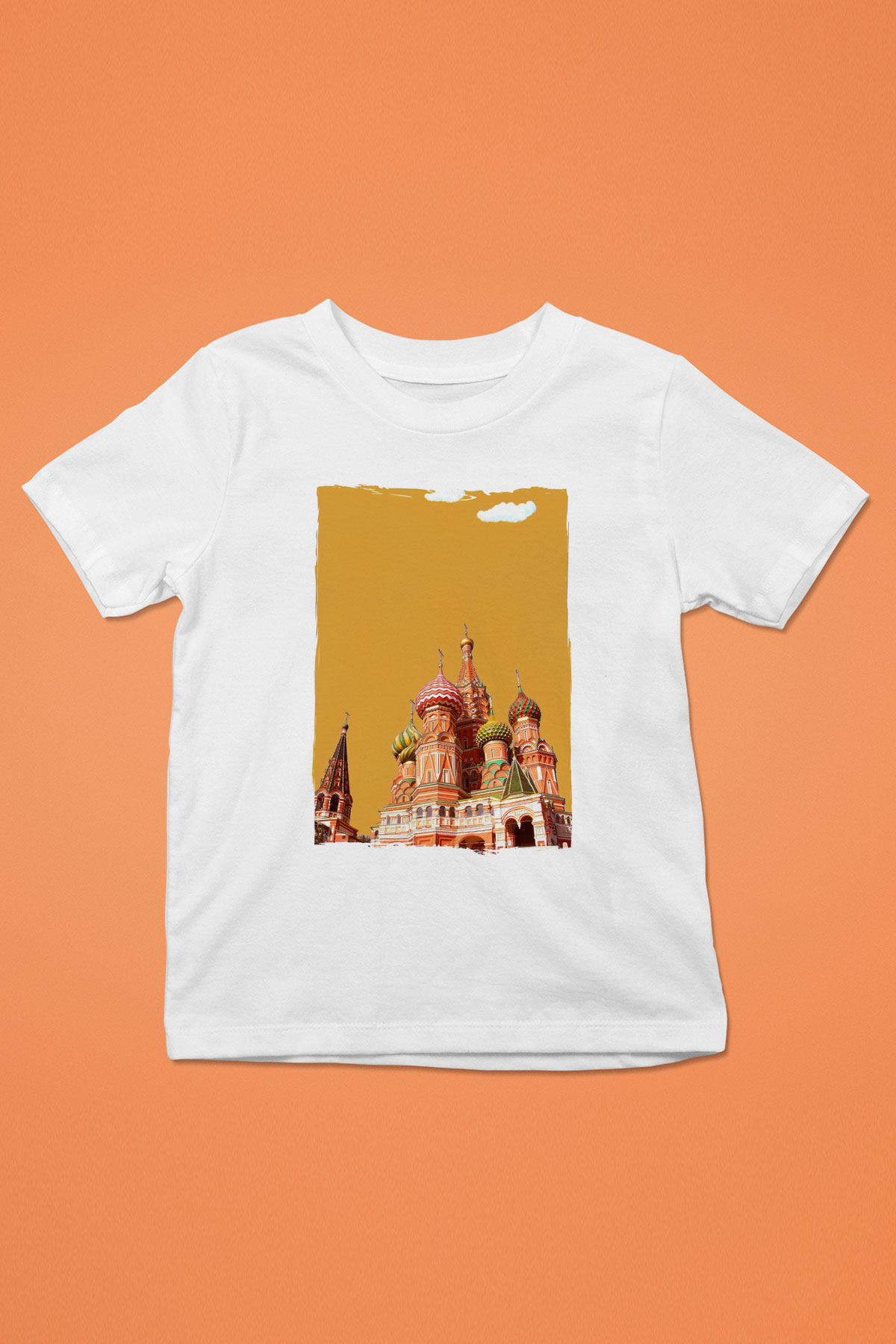 Moskova Kremlini Beyaz Unisex Çocuk Tişört