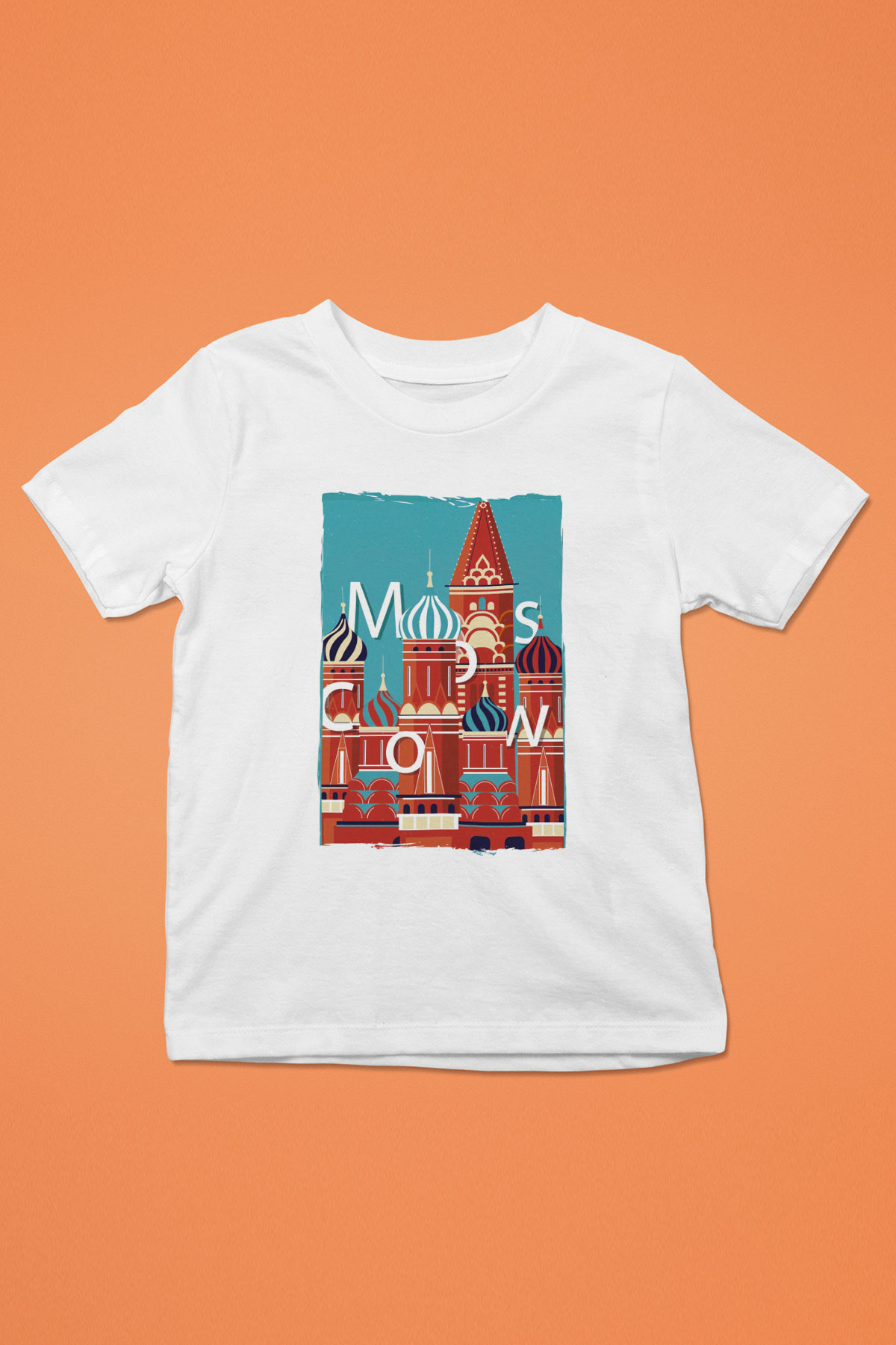 Moskova Kremlini Beyaz Unisex Çocuk Tişört