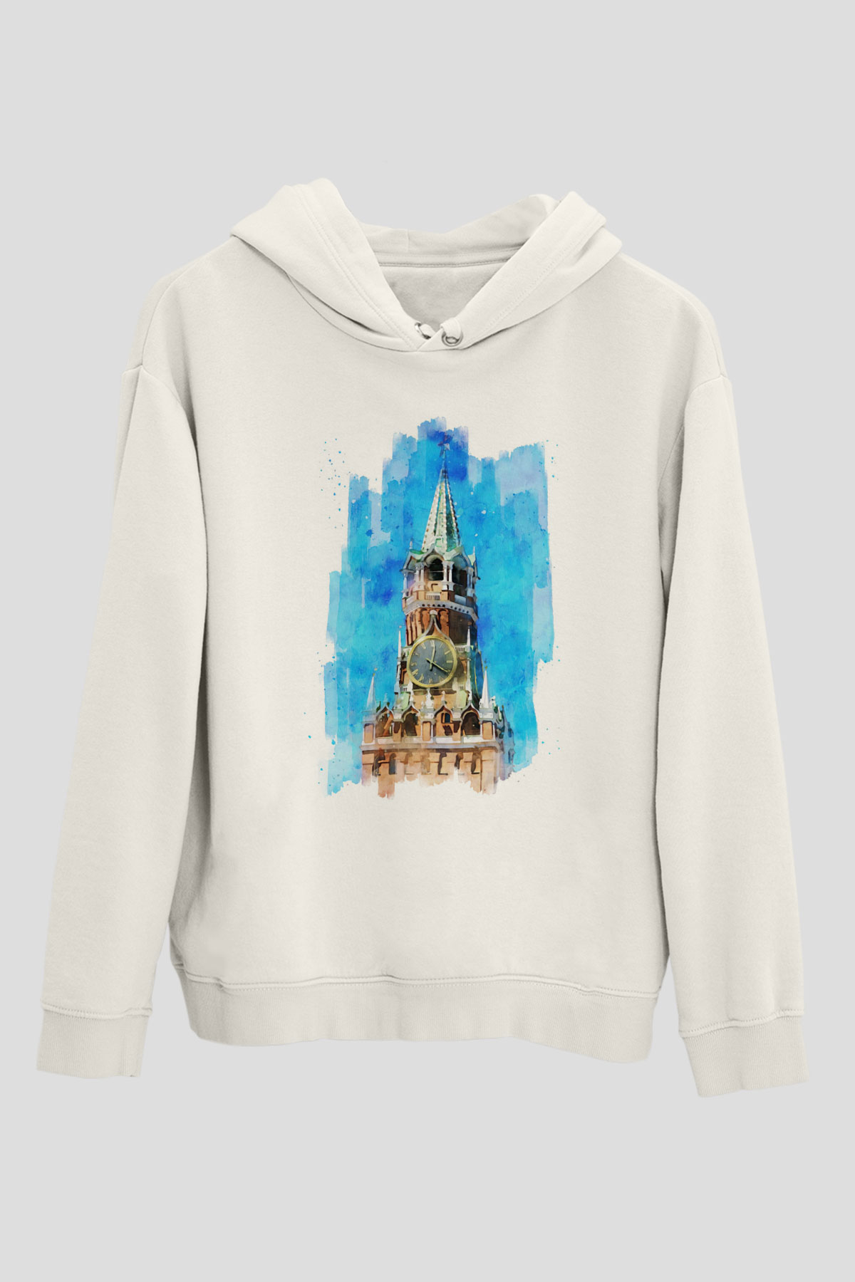 Moskova Kremlini Beyaz Unisex Hoodie
