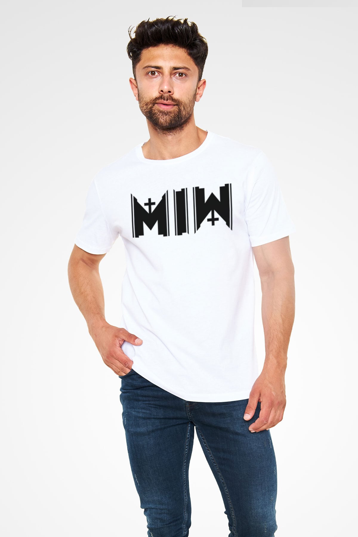 Motionless in White Baskılı Unisex Beyaz Tişört - Tshirt