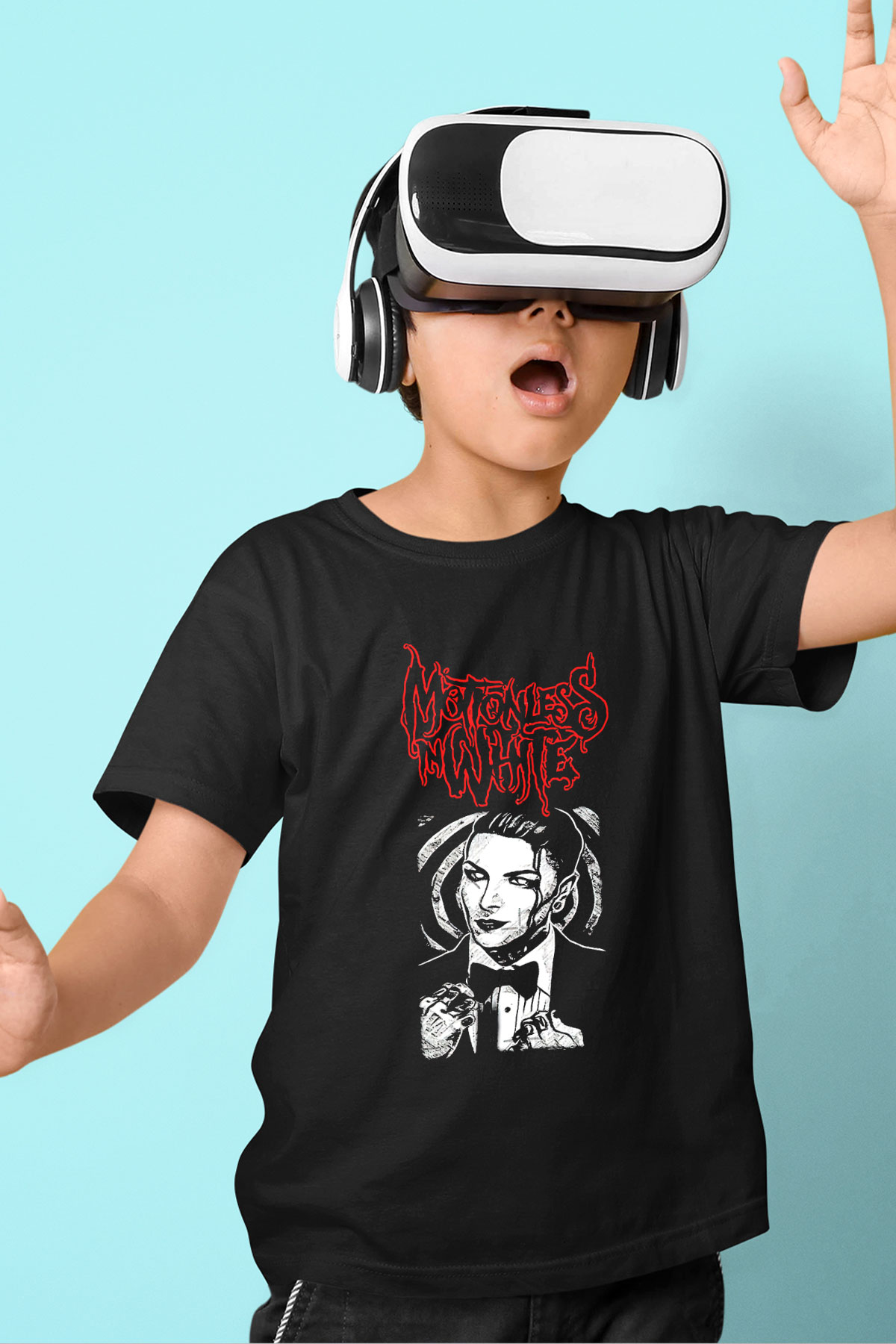 Motionless in White Baskılı Unisex Siyah Çocuk Tişört - Tshirt