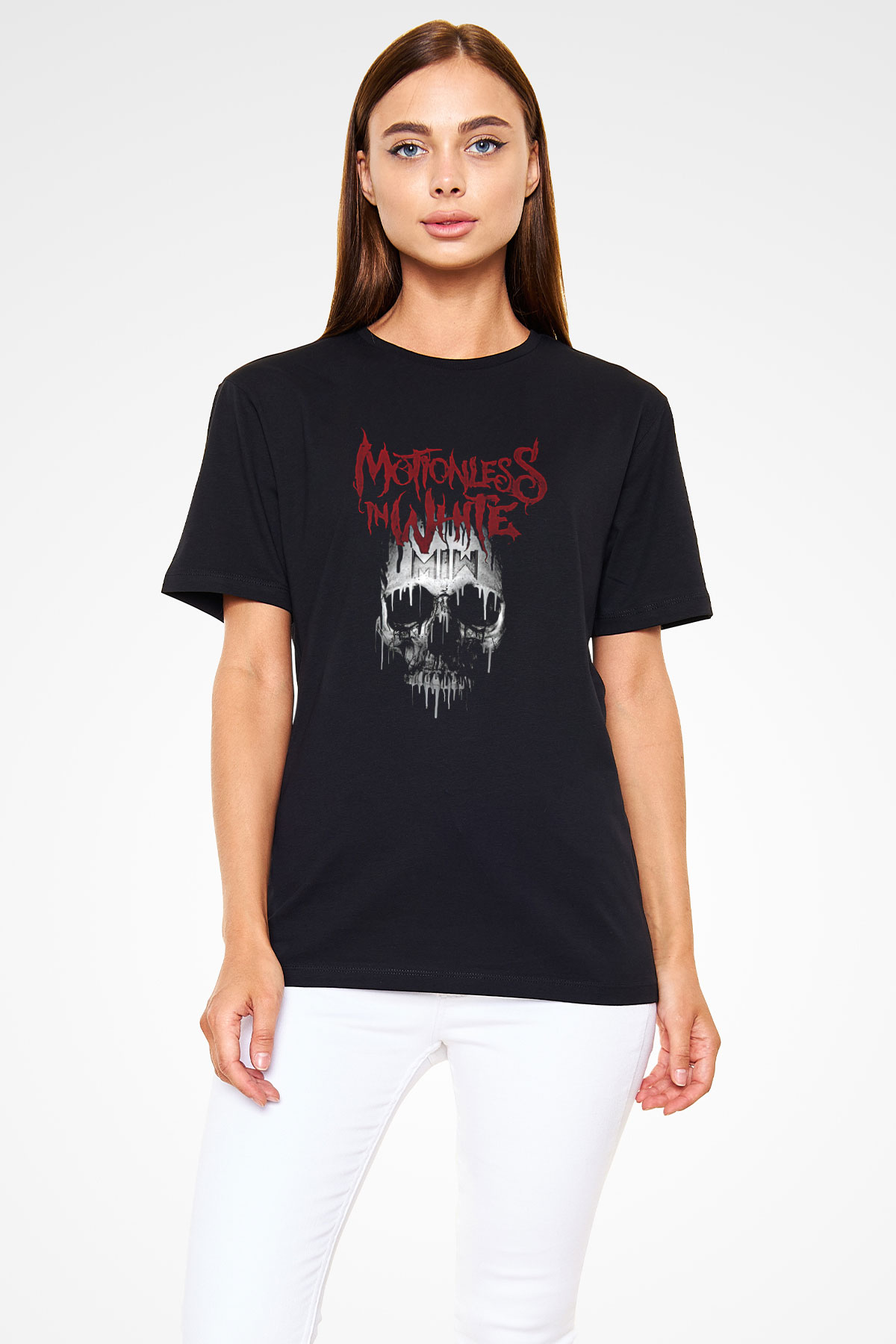 Motionless in White Baskılı Unisex Siyah Tişört - Tshirt