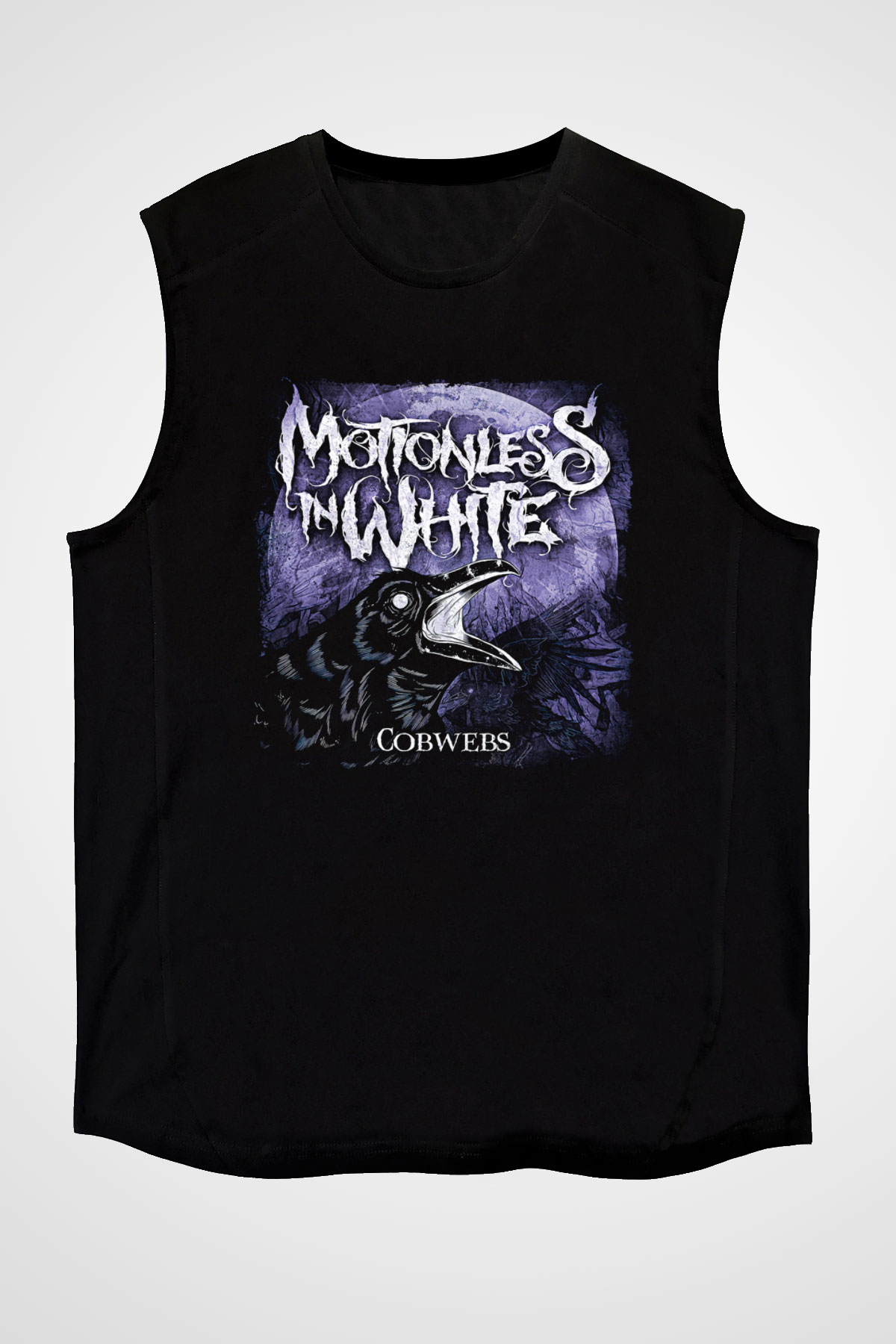 Motionless in White Baskılı Unisex Siyah Kolsuz Tişört - Tshirt