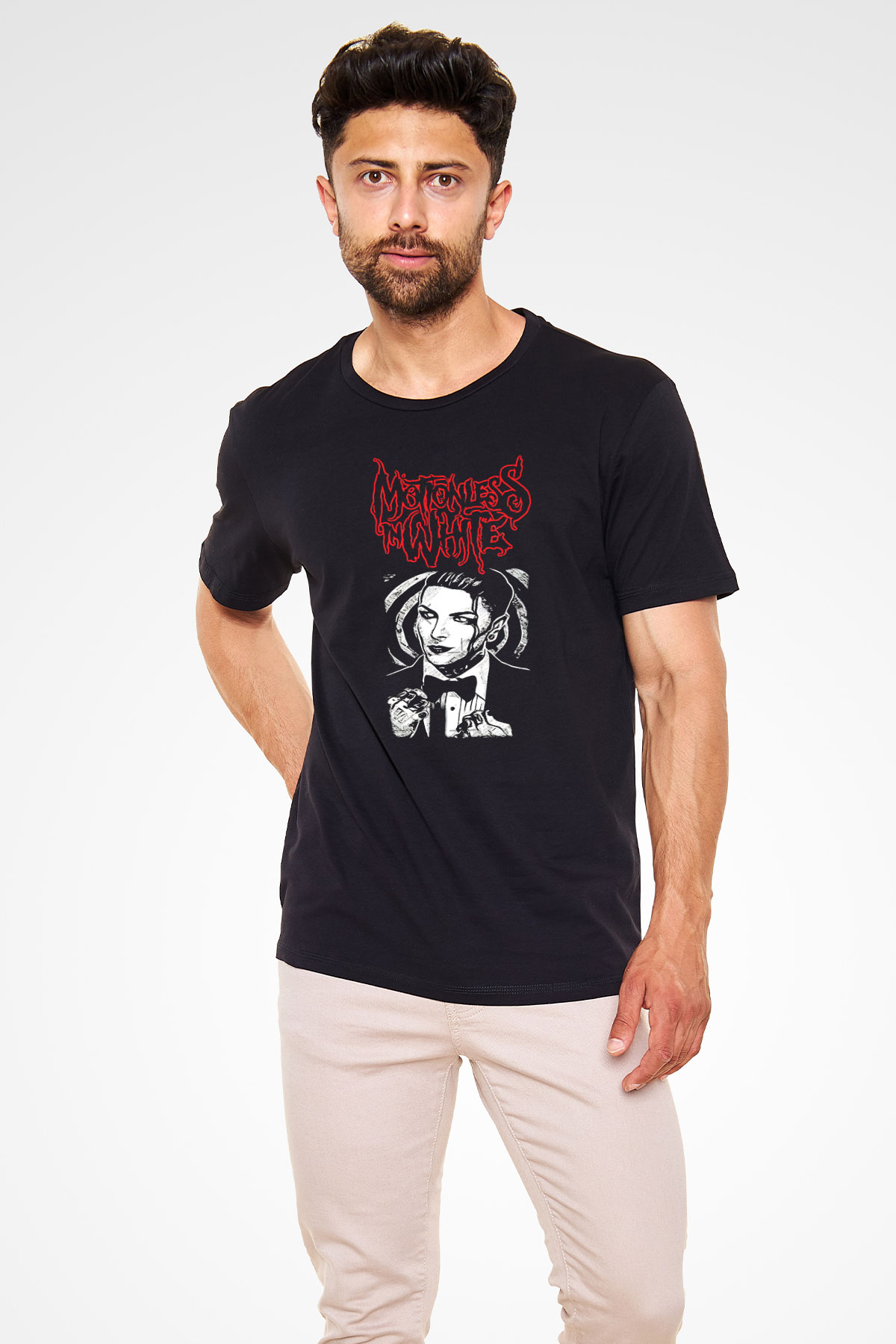 Motionless in White Baskılı Unisex Siyah Tişört - Tshirt