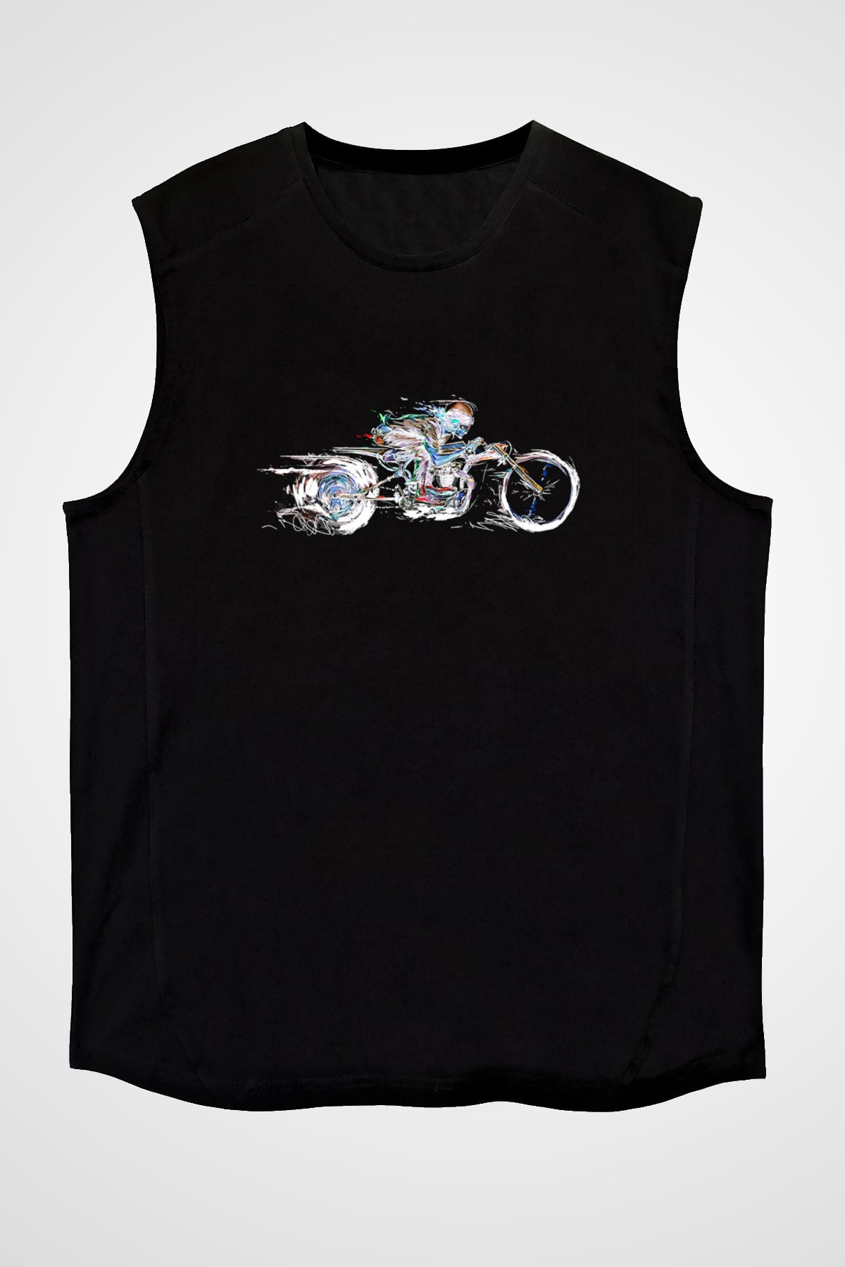 Motor Sporları - Motor sports Baskılı Unisex Siyah Kolsuz Tişört