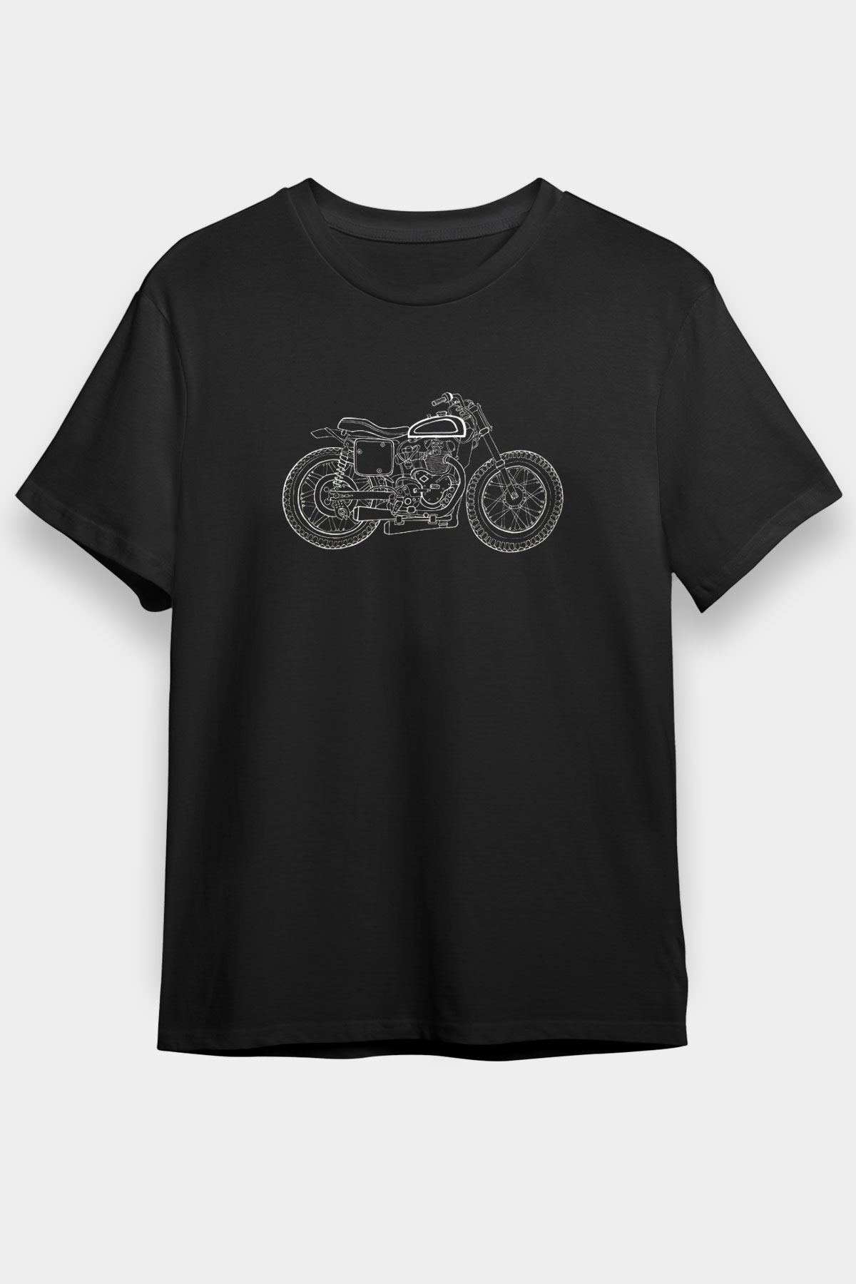Motor Sporları - Motor sports Baskılı Unisex Siyah Tişört - Tshirt
