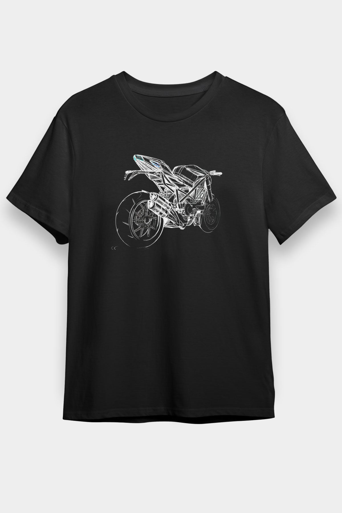 Motor Sporları - Motor sports Baskılı Unisex Siyah Tişört - Tshirt