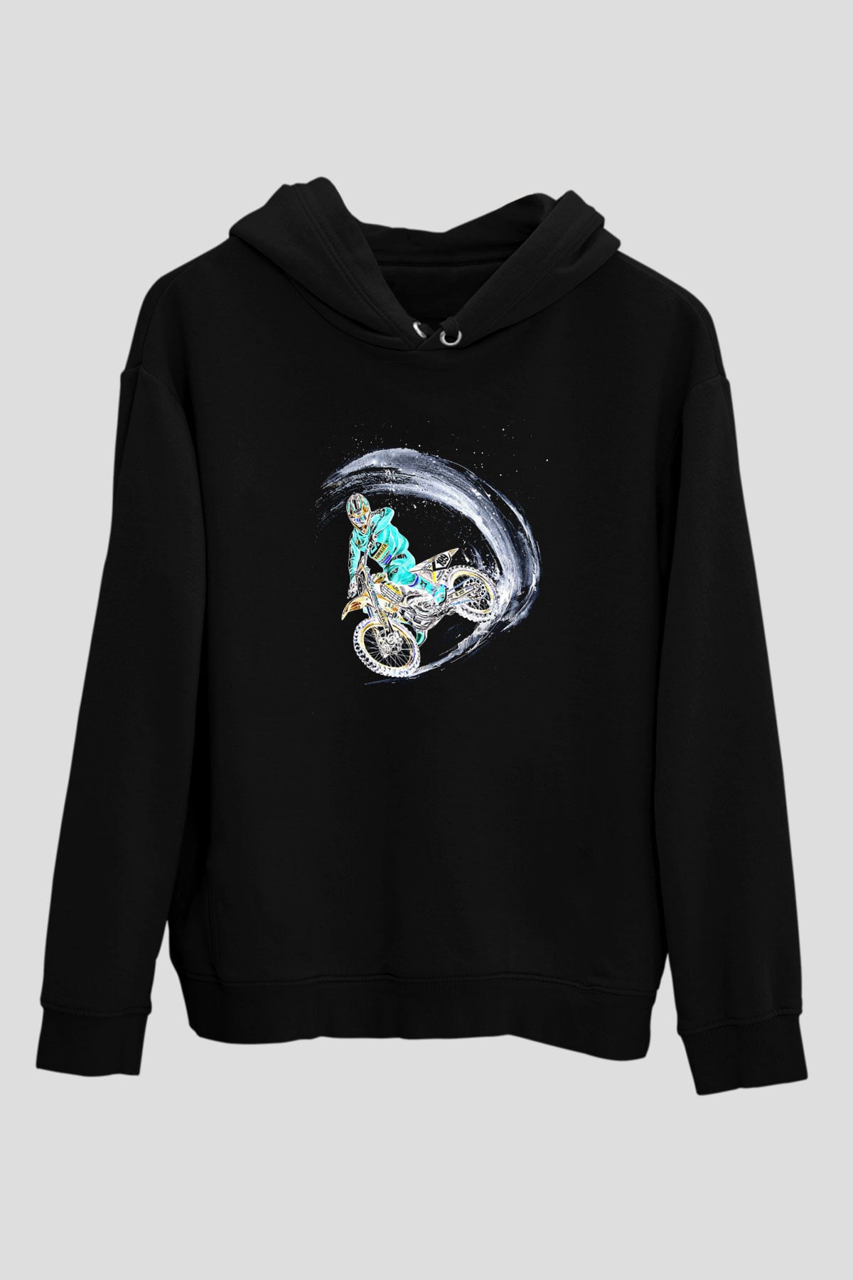 Motor Sporları - Motor sports Baskılı Unisex Siyah Hoodie