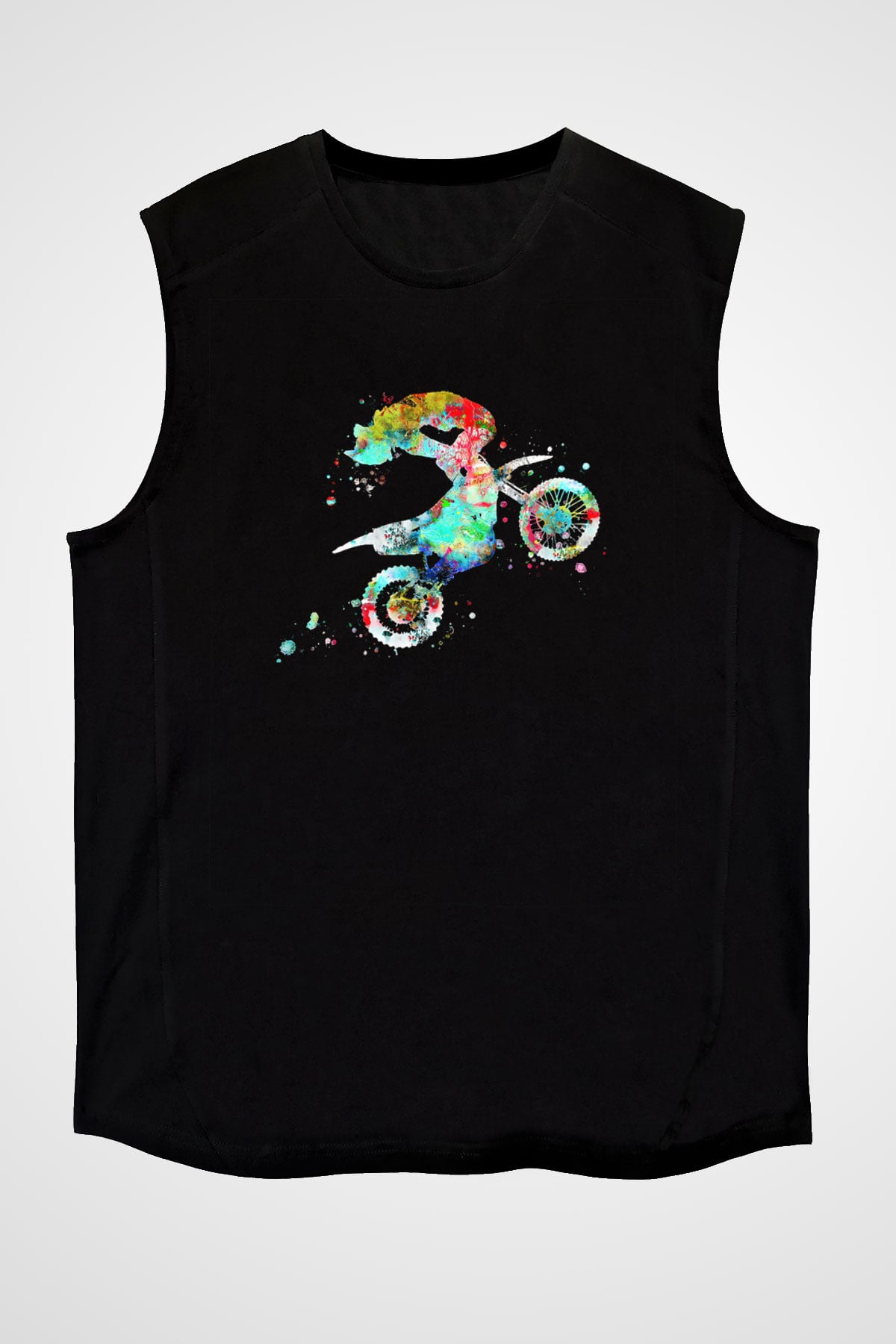 Motor Sporları - Motor sports Baskılı Unisex Siyah Kolsuz Tişört