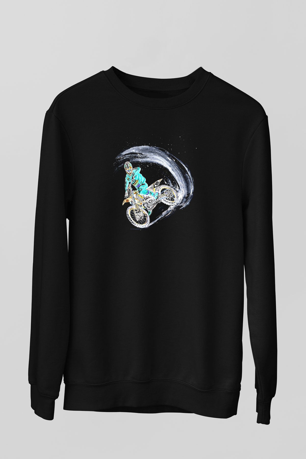 Motor Sporları - Motor sports Baskılı Unisex Siyah Sweatshirt
