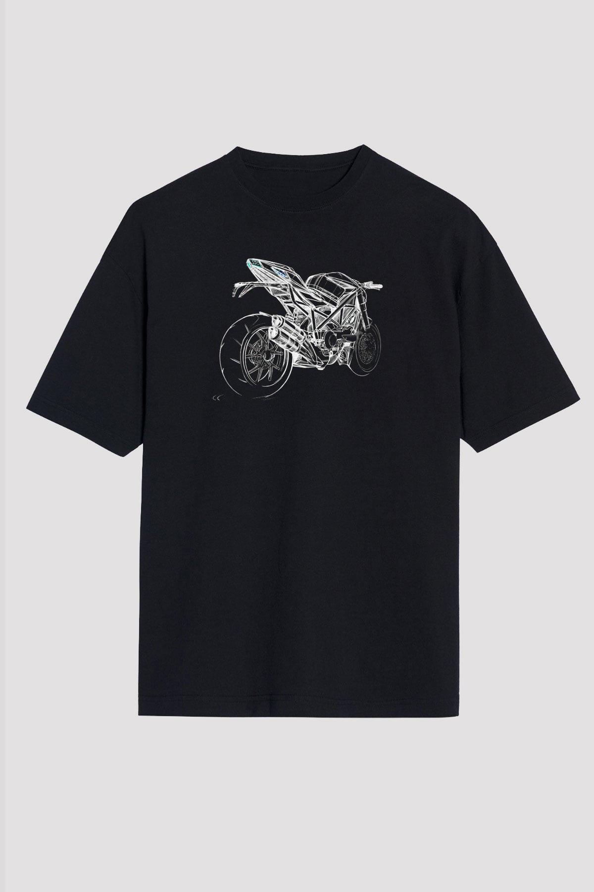 Motor Sporları - Motor sports Baskılı Unisex Siyah Oversize Tişört
