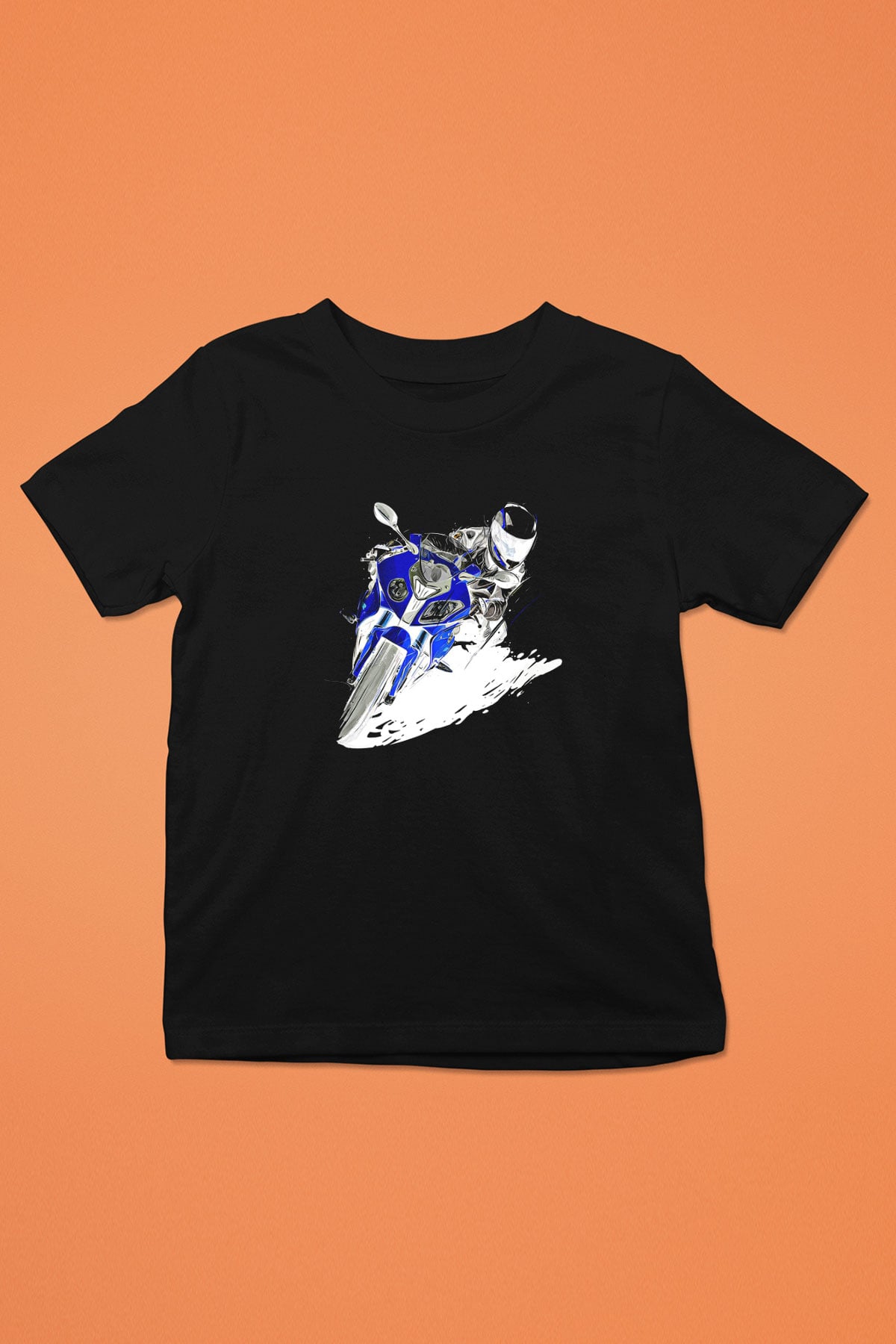 Motor Sporları - Motor sports Baskılı Unisex Siyah Çocuk Tİşörtü - Tshirt