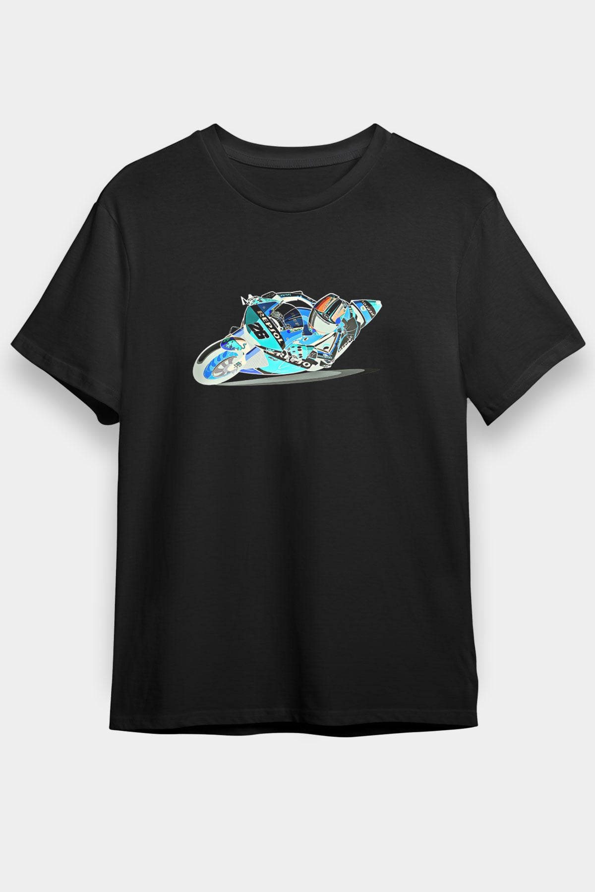 Motor Sporları - Motor sports Baskılı Unisex Siyah Tişört - Tshirt