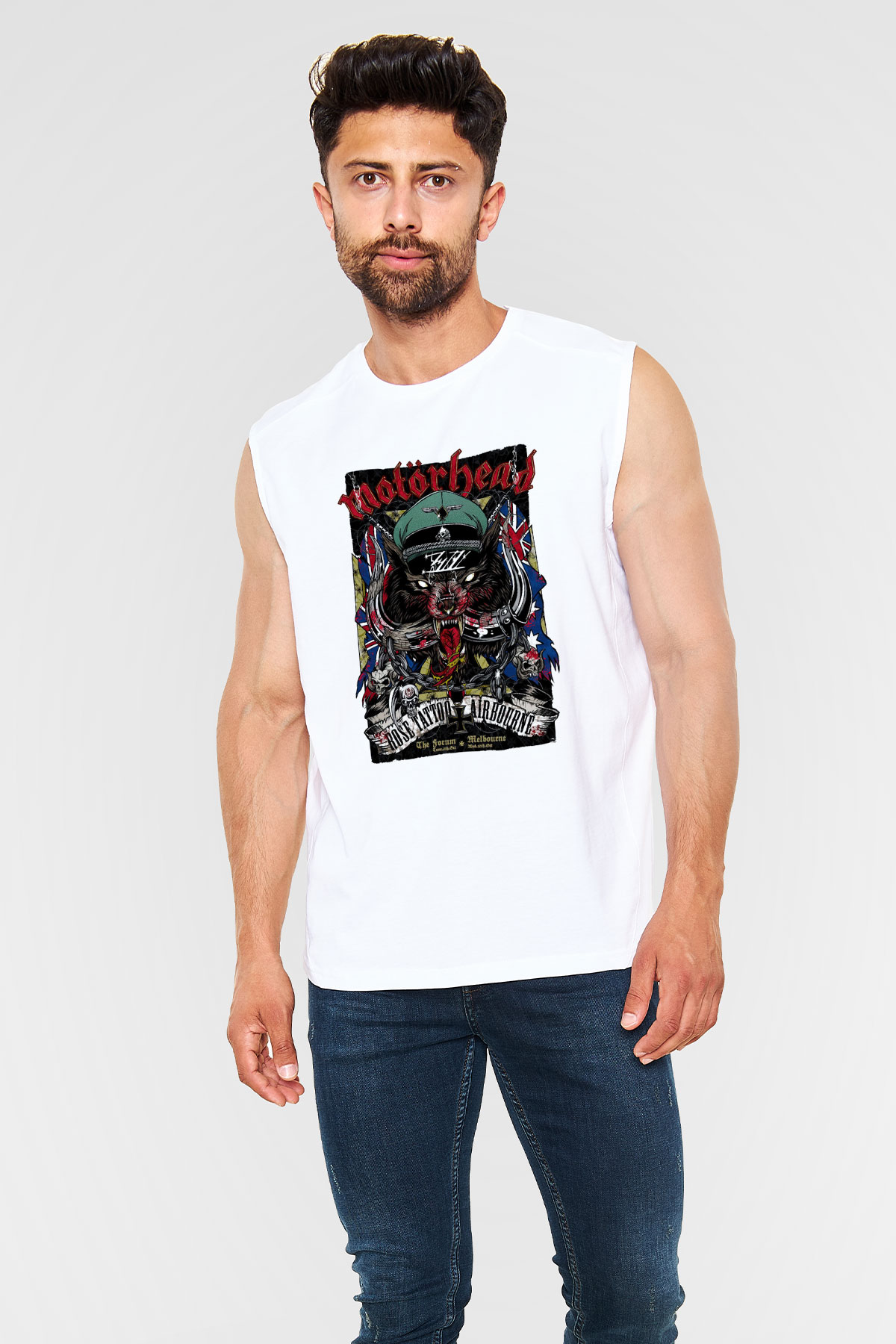 Motörhead Beyaz Unisex Kolsuz Tişört