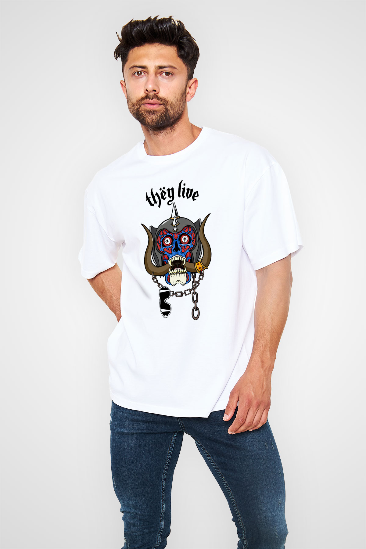 Motörhead Beyaz Oversize Tişört Oversize T-shirt - TişörtFabrikası