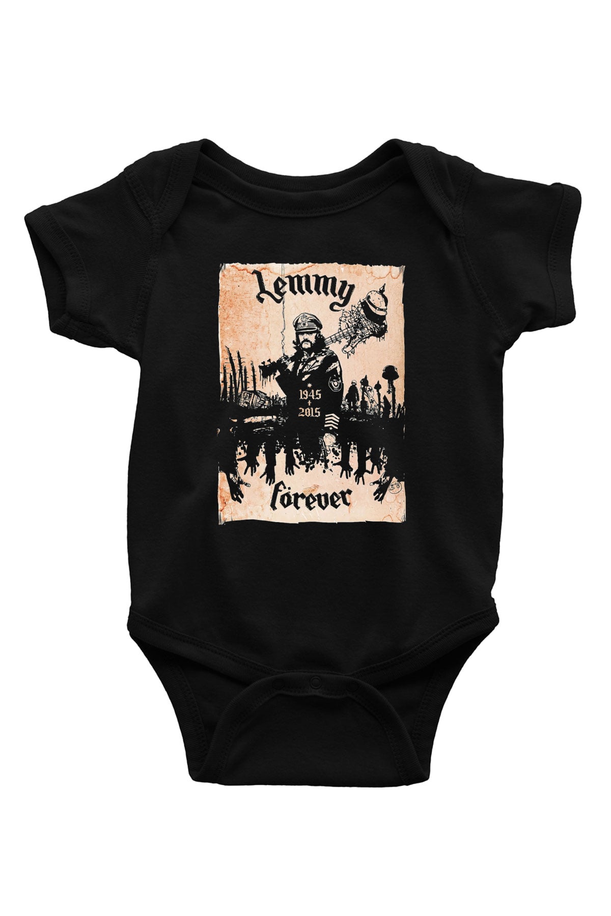 Motörhead Forever Baskılı Siyah Bebek Body - Zıbın
