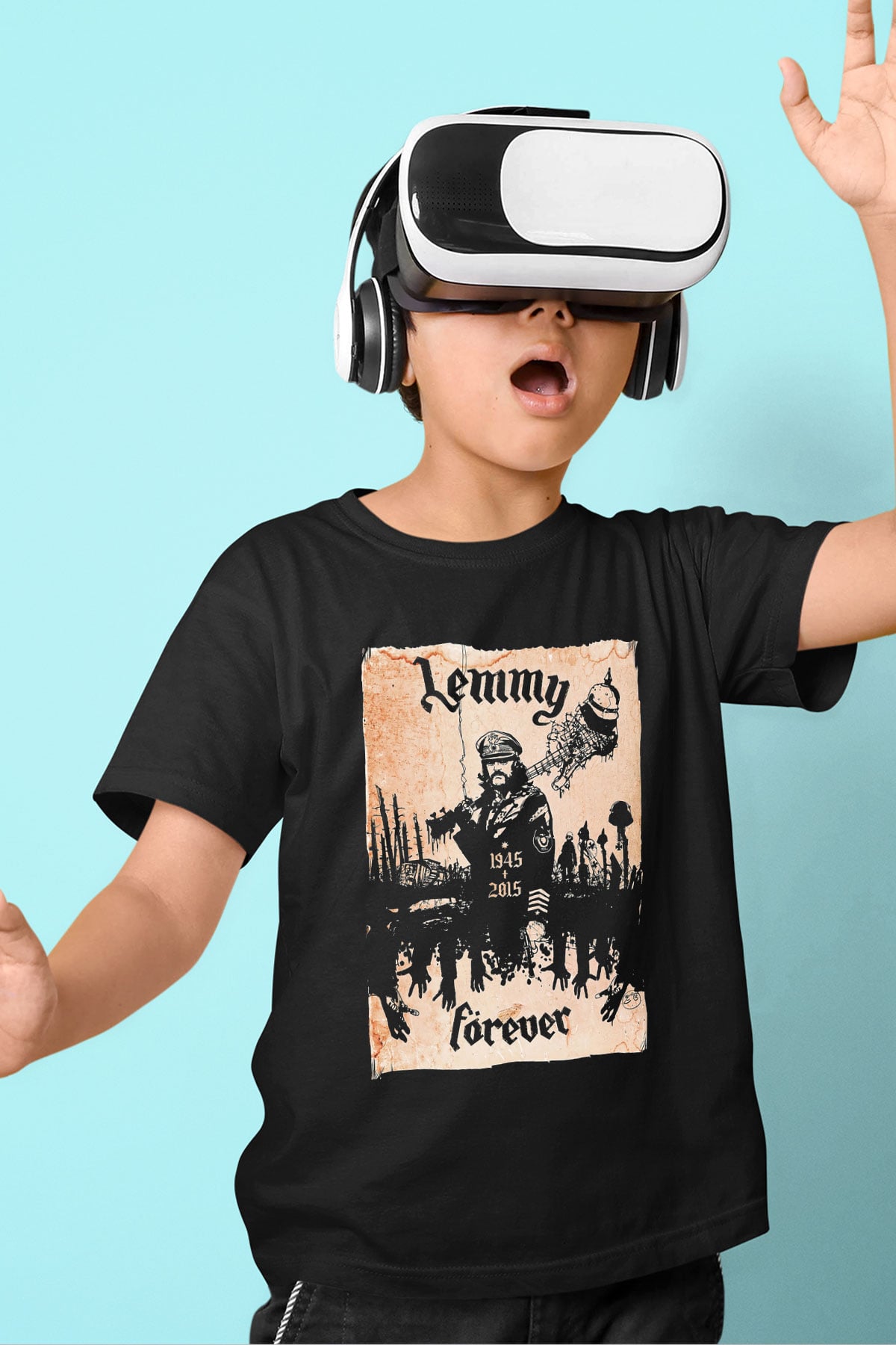 Motörhead Forever Baskılı Siyah Unisex Çocuk Tişört