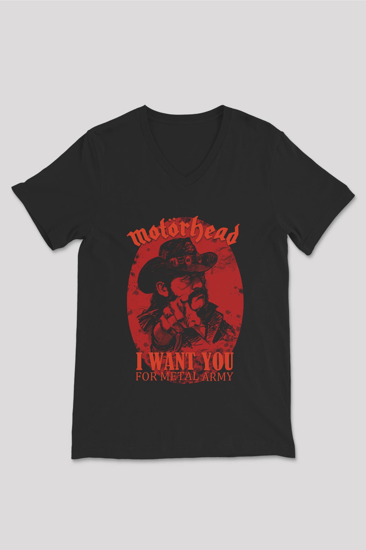 Motörhead I Want You Siyah Unisex V Yaka Tişört T-Shirt