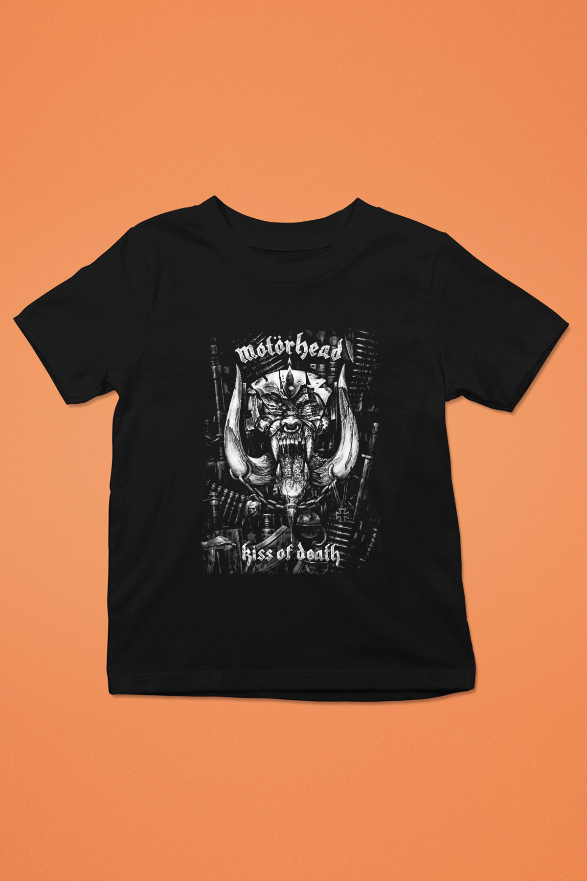 Motörhead Kiss Of Death Baskılı Siyah Unisex Çocuk Tişört