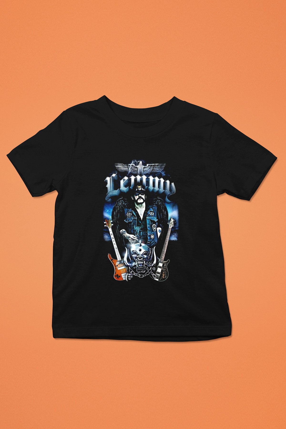 Motörhead Lemmy Baskılı Siyah Unisex Çocuk Tişört