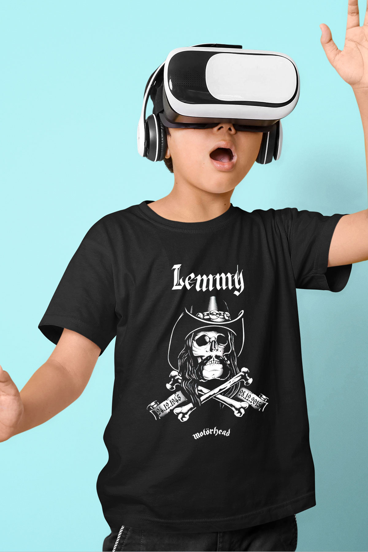Motörhead Lemmy Baskılı Siyah Unisex Çocuk Tişört
