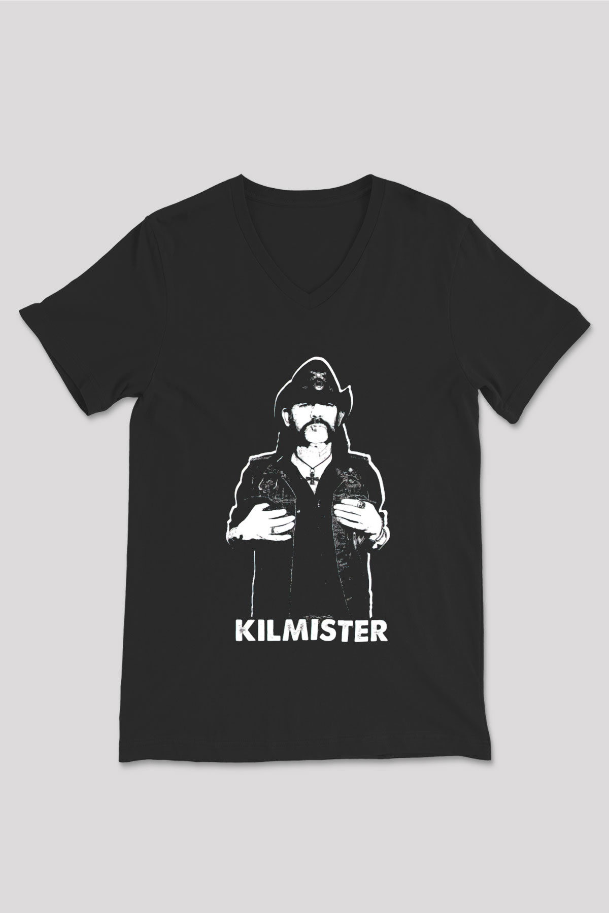 Motörhead Lemmy Siyah Unisex V Yaka Tişört