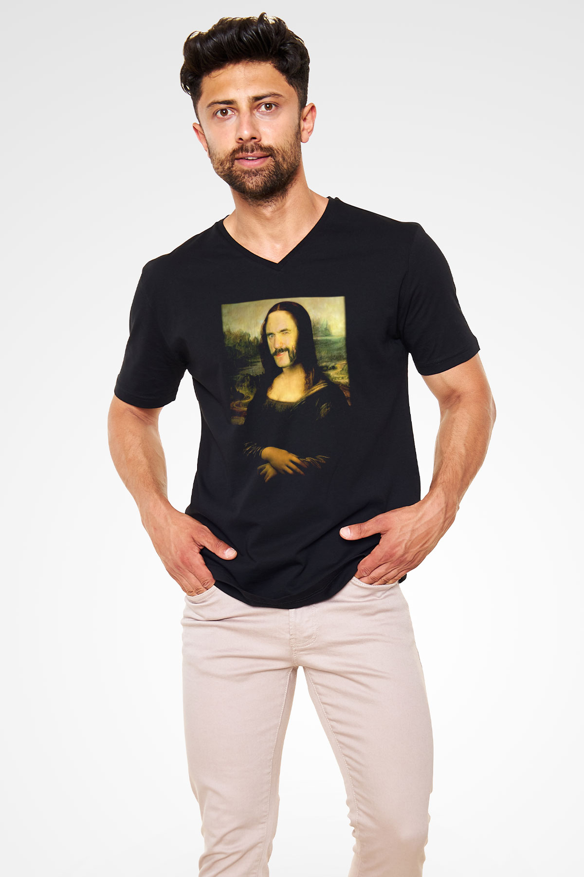 Motörhead Siyah Unisex V Yaka Tişört T-Shirt
