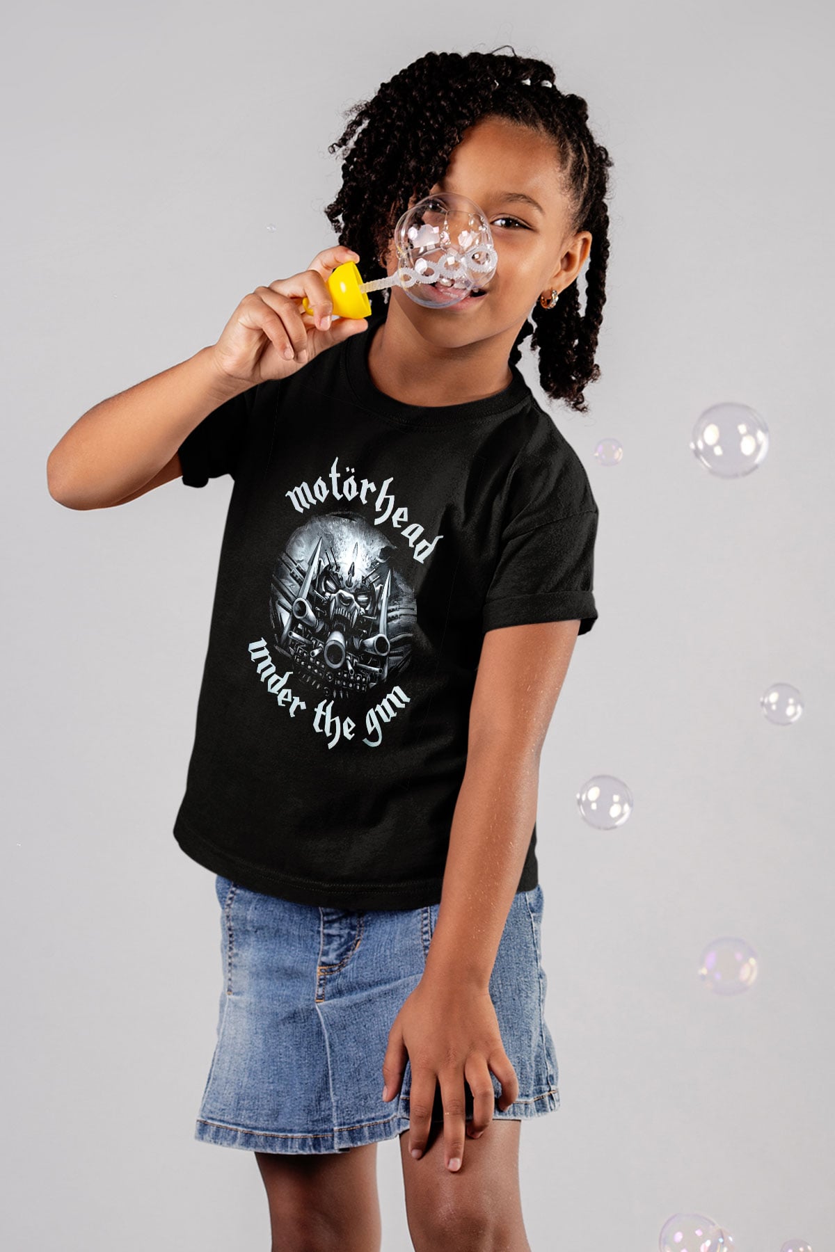 Motörhead Under The Gun Baskılı Siyah Unisex Çocuk Tişört