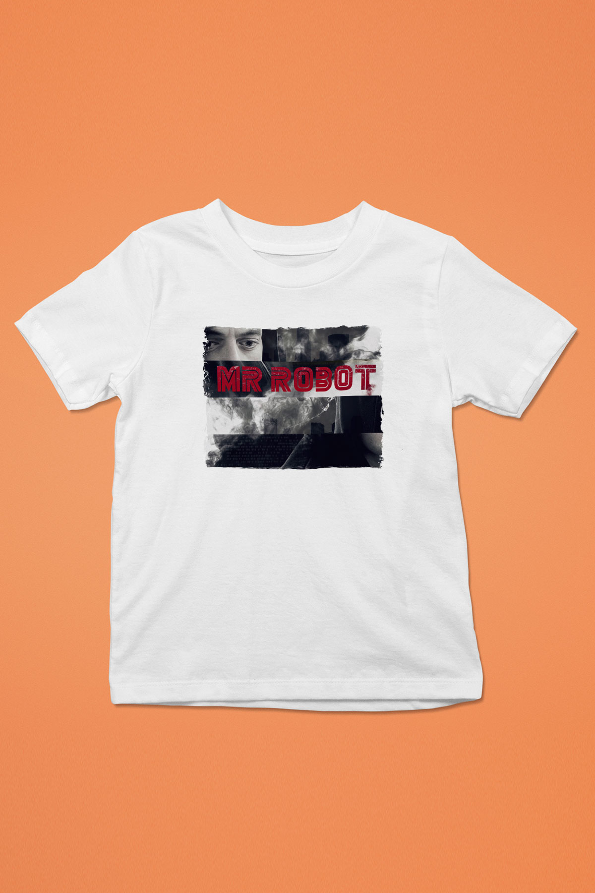 Mr. Robot Beyaz Unisex Çocuk Tişört