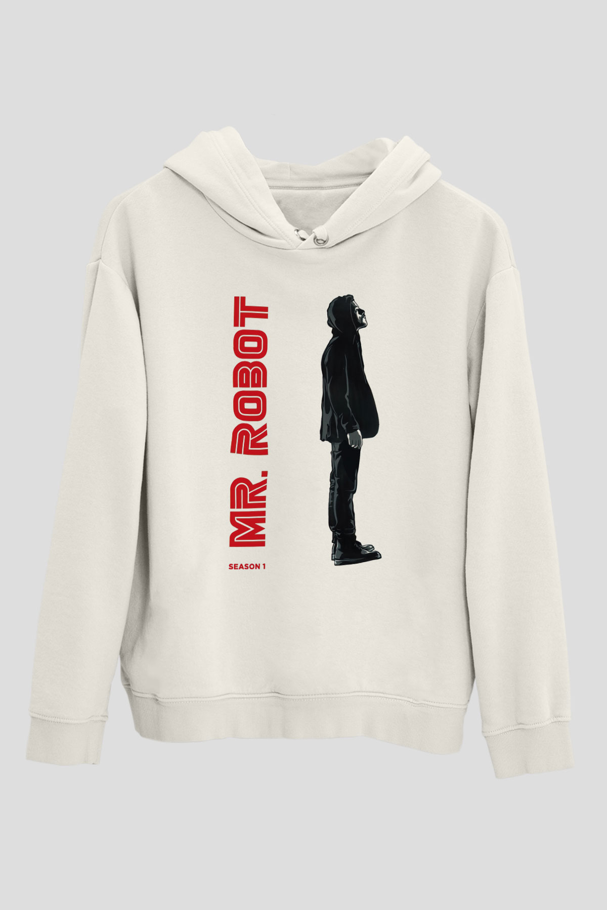 Mr. Robot Beyaz Unisex Hoodie
