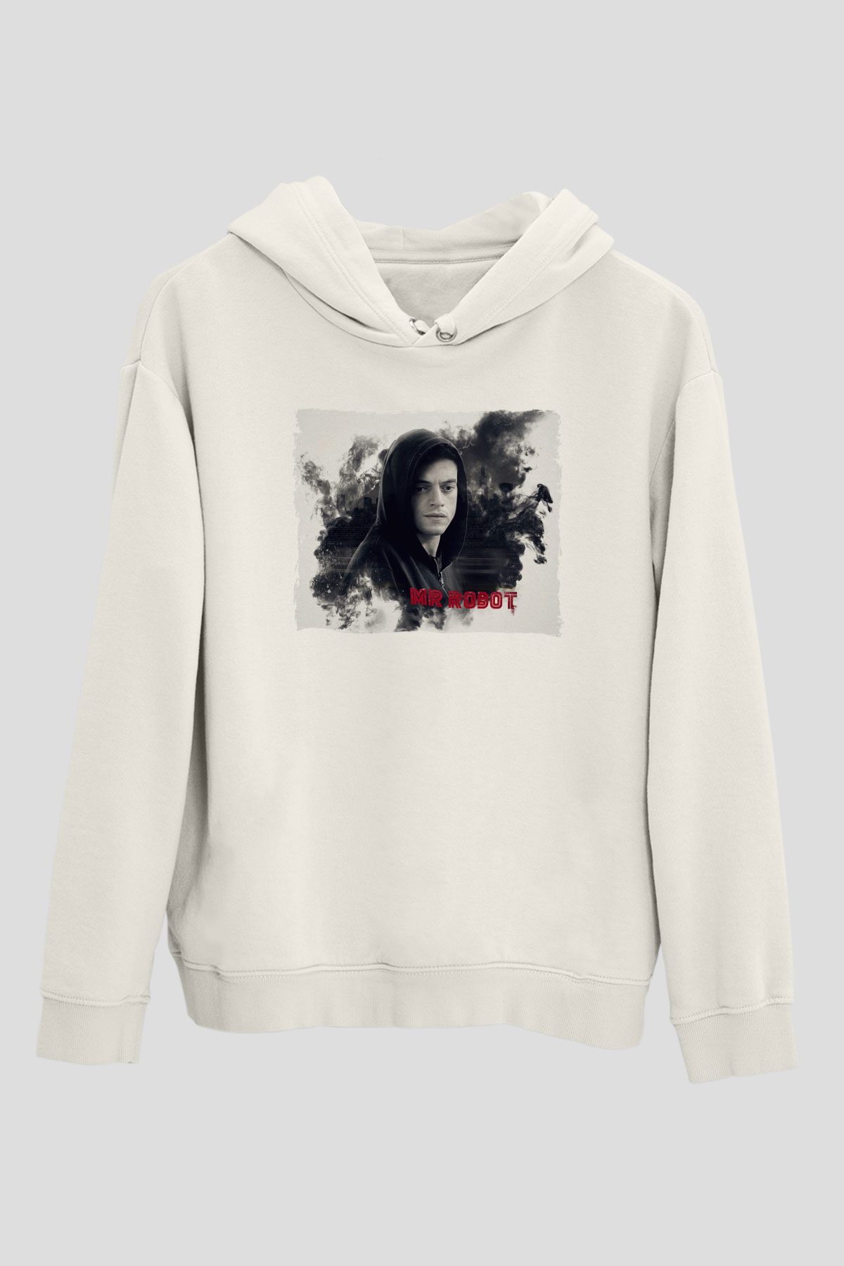 Mr. Robot Beyaz Unisex Hoodie