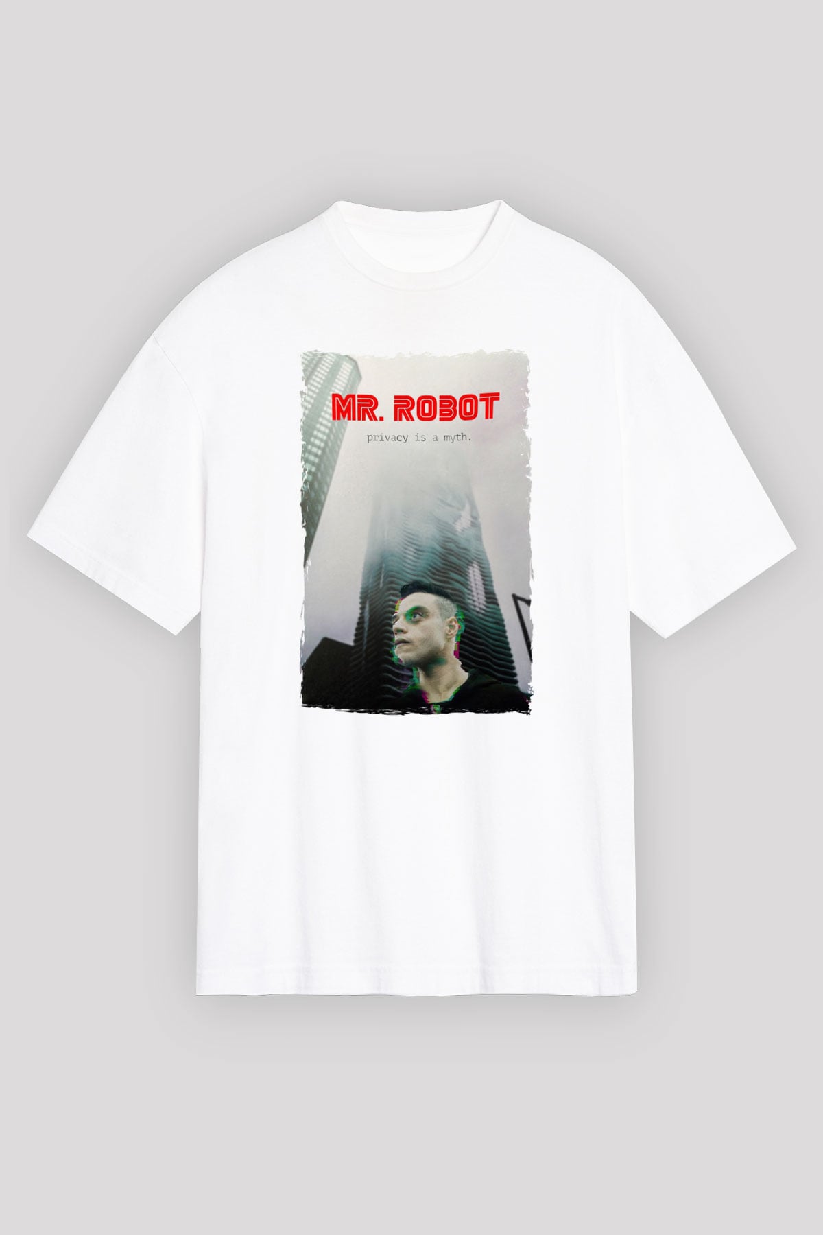 Mr. Robot Beyaz Oversize Tişört Oversize T-shirt