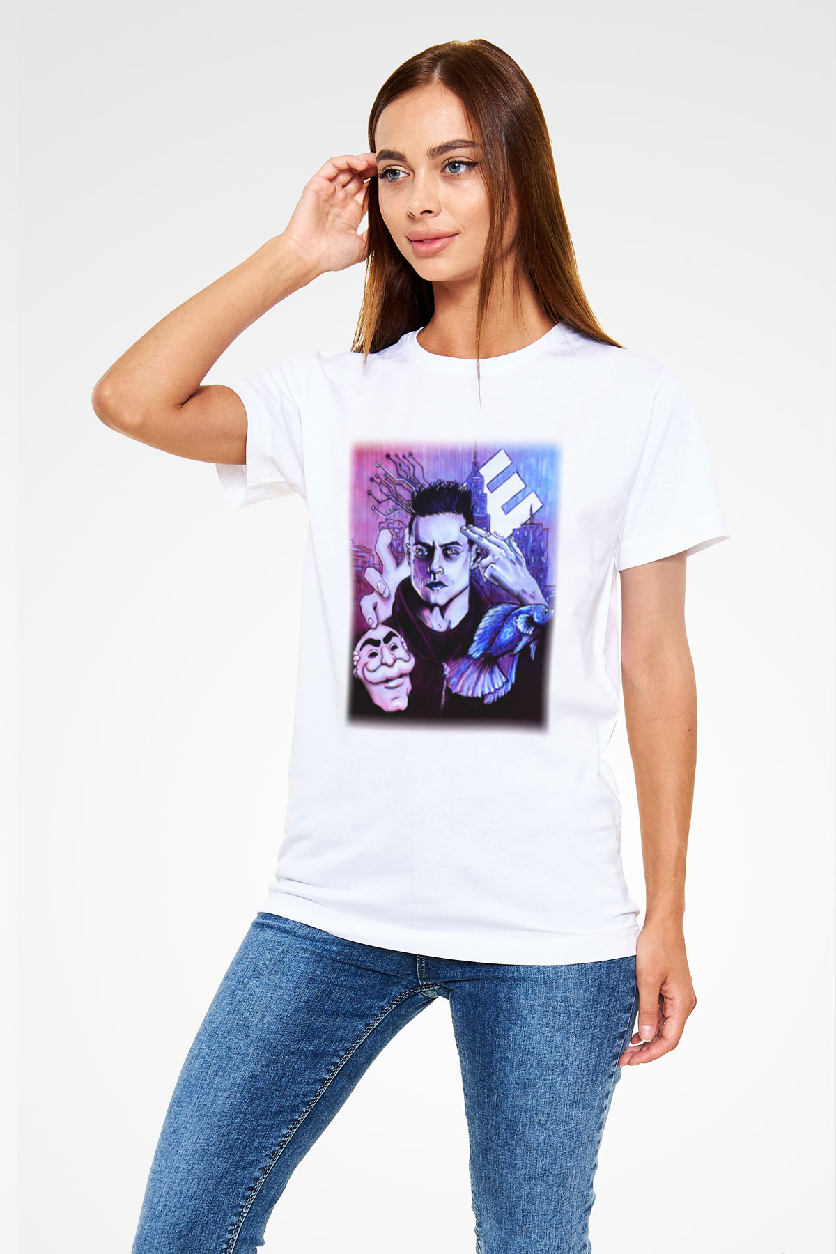 Mr. Robot Beyaz Unisex Tişört T-Shirt